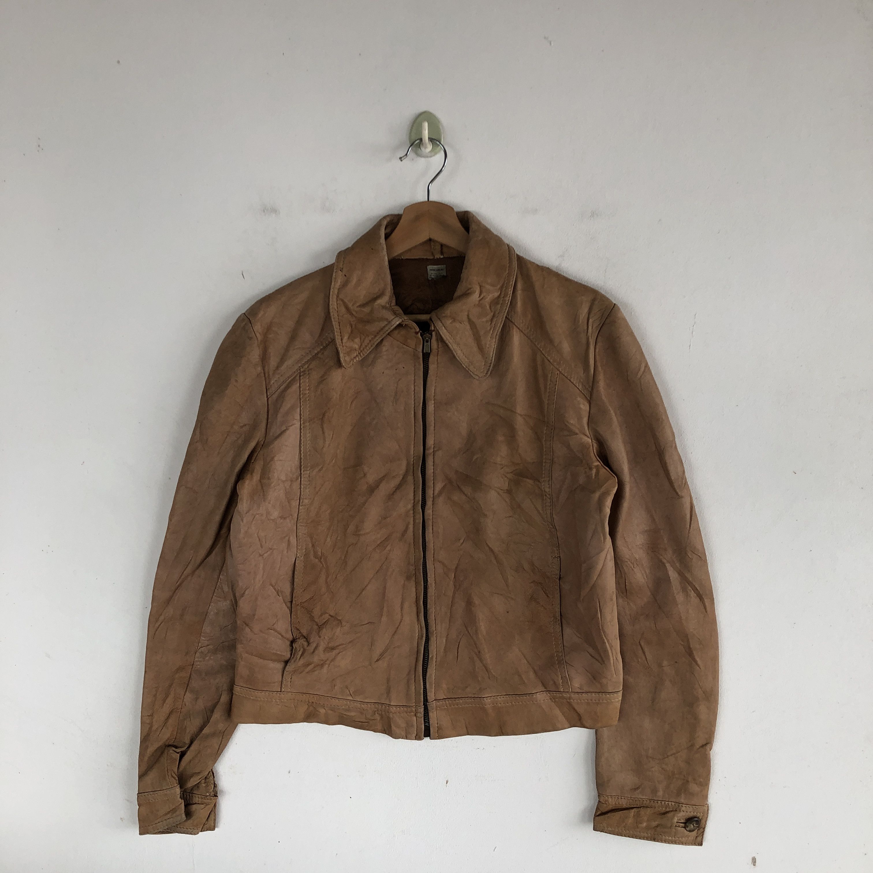 Hype × Leather Jacket × Vintage Vintage Japanese Leather Jacket Genuine ...