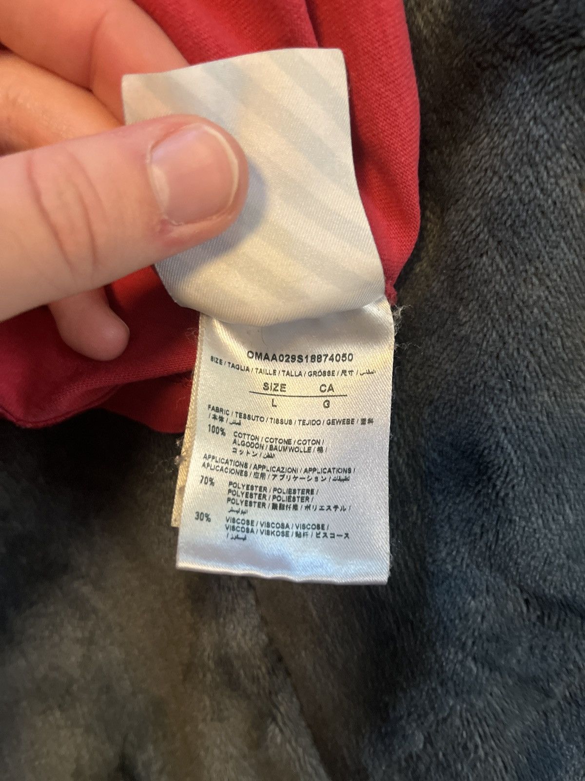 Champion × Off-White Off-White x Champion Red Tee (Large) Size US L / EU 52-54 / 3 - 7 Thumbnail