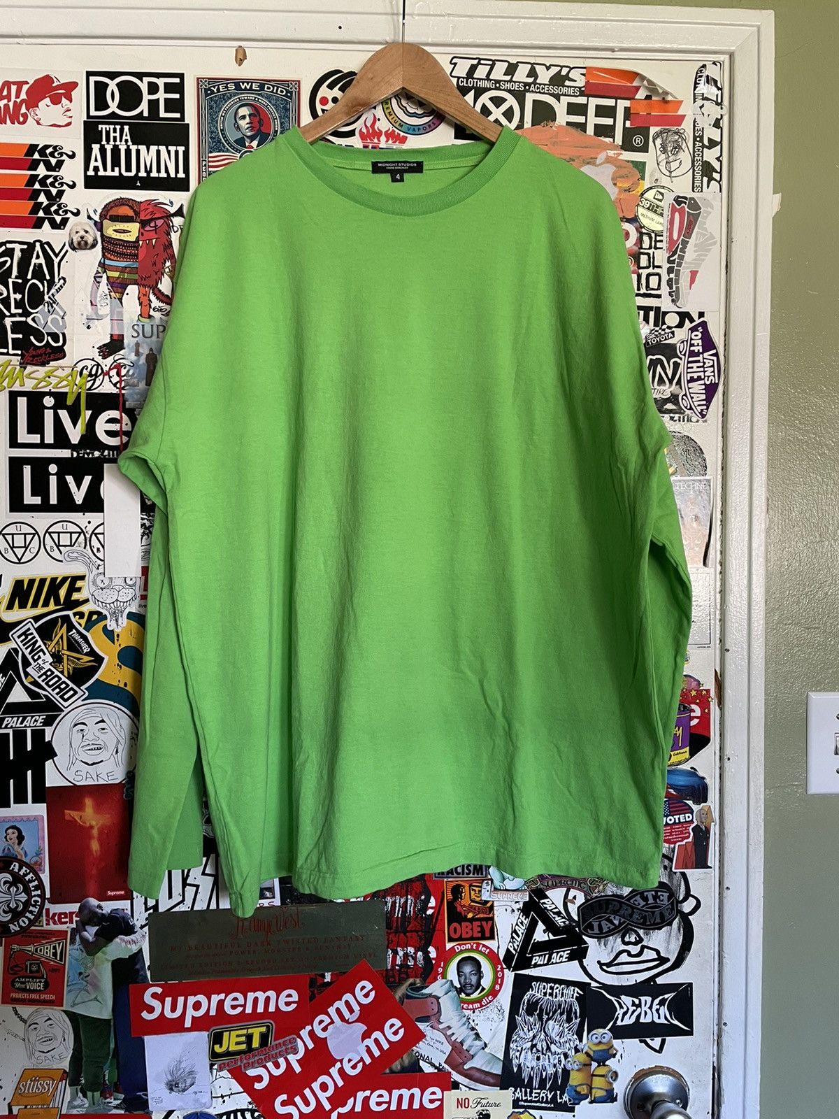 image of Asap Rocky x Awge Midnight Rave Green Long Sleeve Tee Size 4 in Neon, Men's