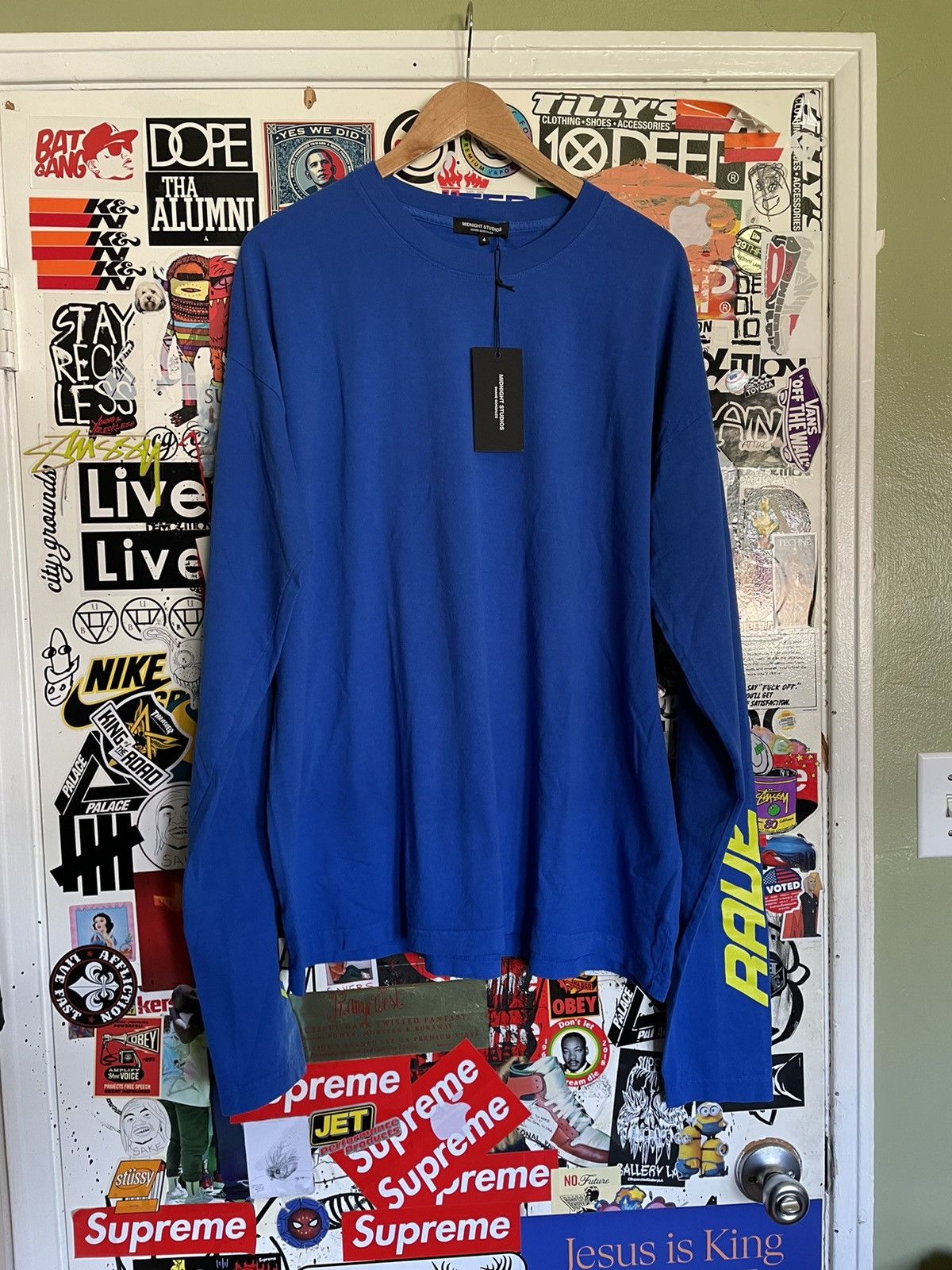 image of Asap Rocky x Awge Midnight Rave Long Sleeve Size Four in Blue, Men's