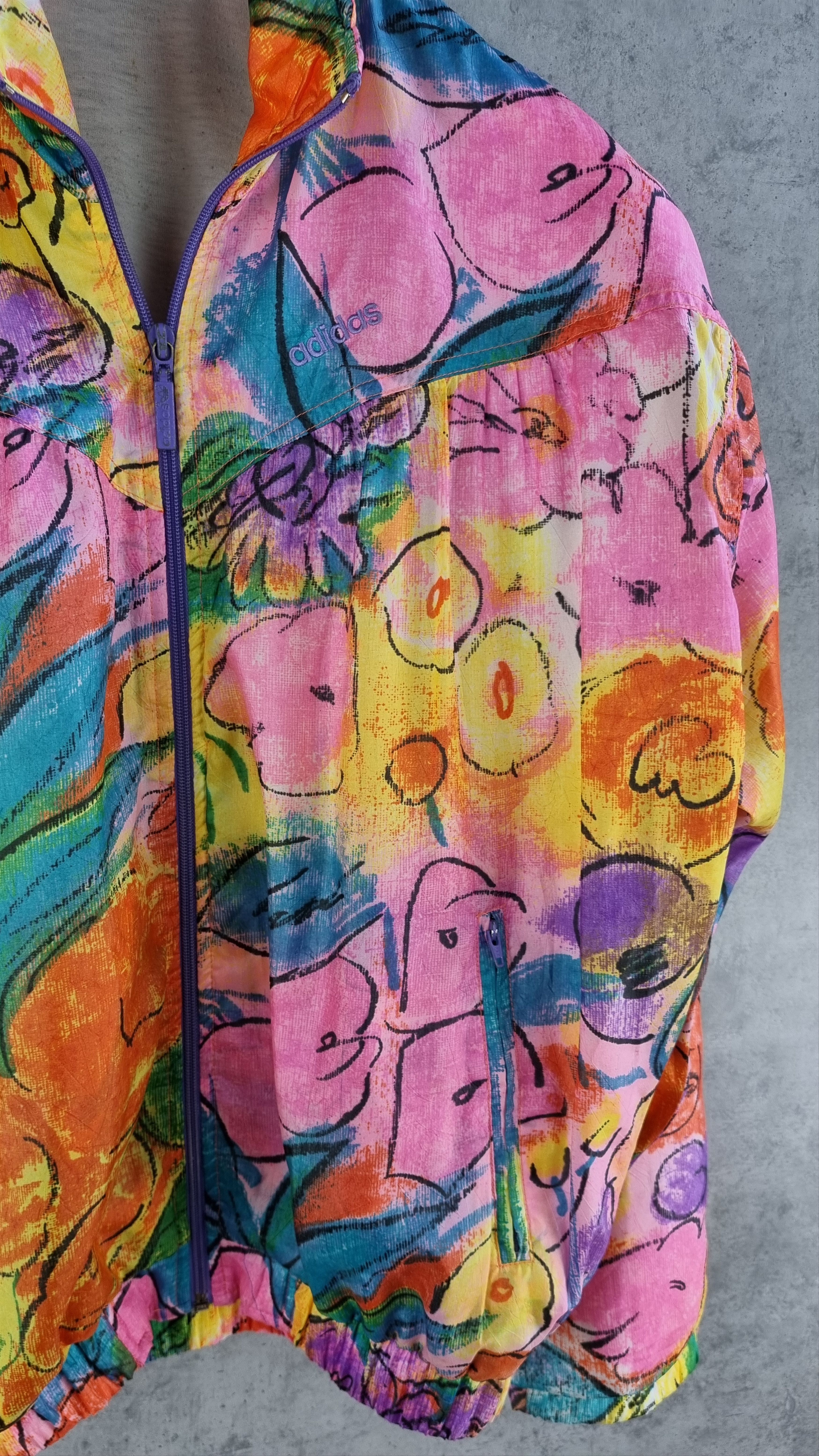 Adidas × Vintage 🎨 90s ADIDAS Painting Amazing Print Jeremy Scott Style Size US S / EU 44-46 / 1 - 15 Thumbnail