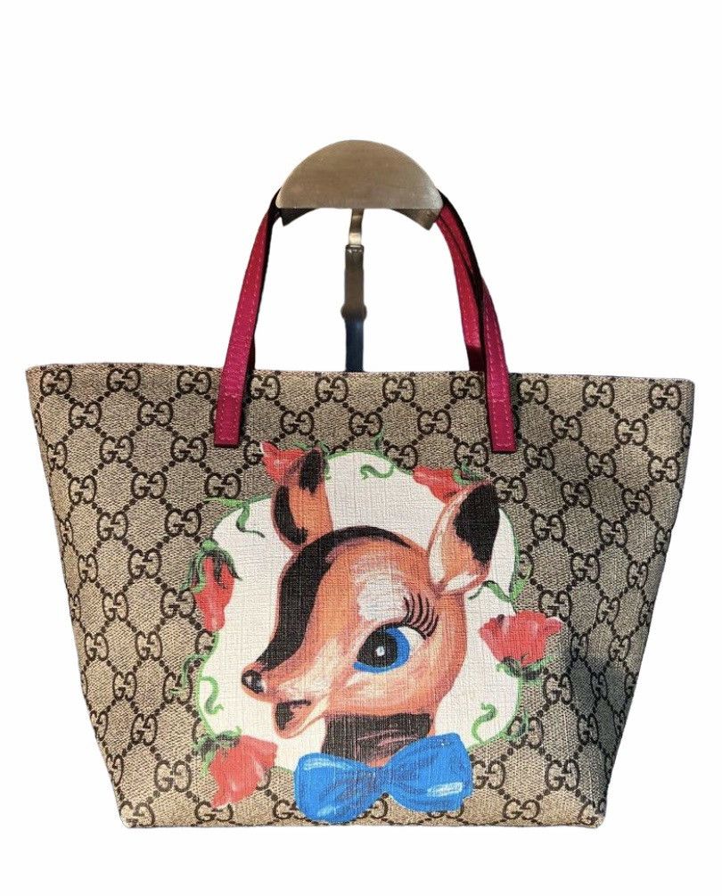 Gucci DISCOUNTED Gucci Supreme Bambi leather mini tote bag Grailed