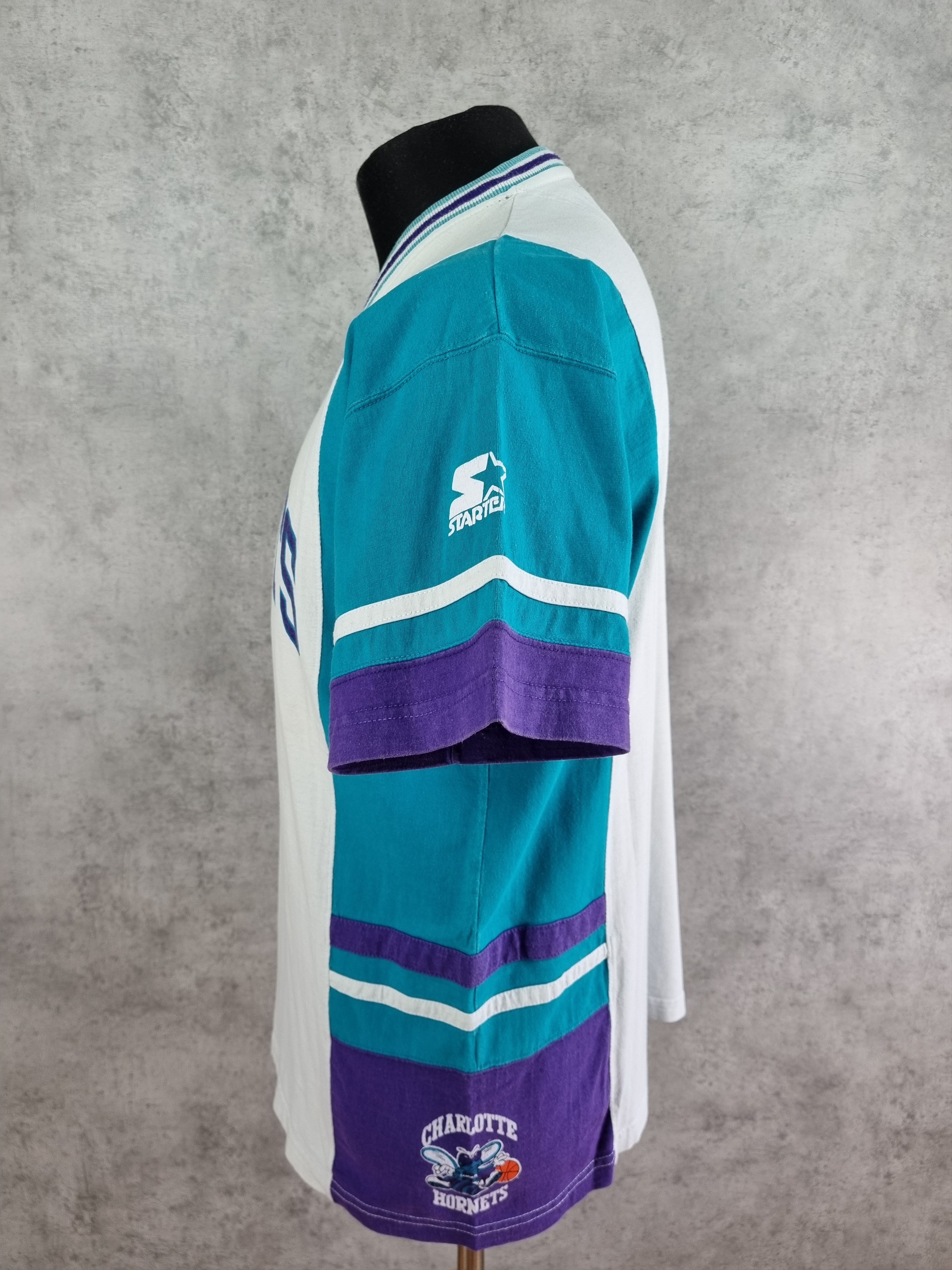 NBA × Starter × Vintage 90s Vintage Starter NBA Charlotte Hornets Rare Tee Shirt Size US M / EU 48-50 / 2 - 6 Thumbnail