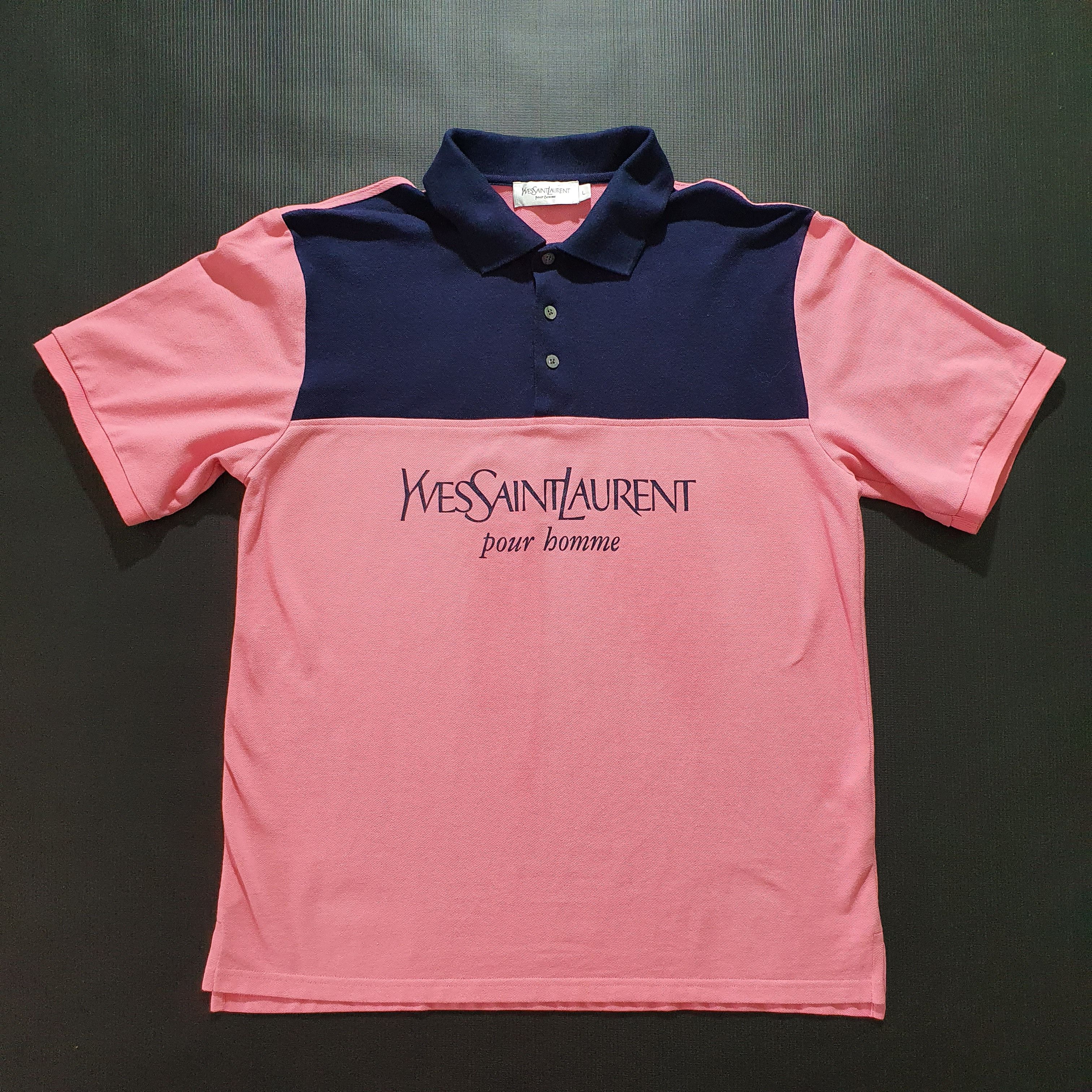 Yves Saint Laurent Vintage Yves Saint Laurent Pour Homme YSL Polo Tee Shirt Size US L / EU 52-54 / 3 - 11 Thumbnail
