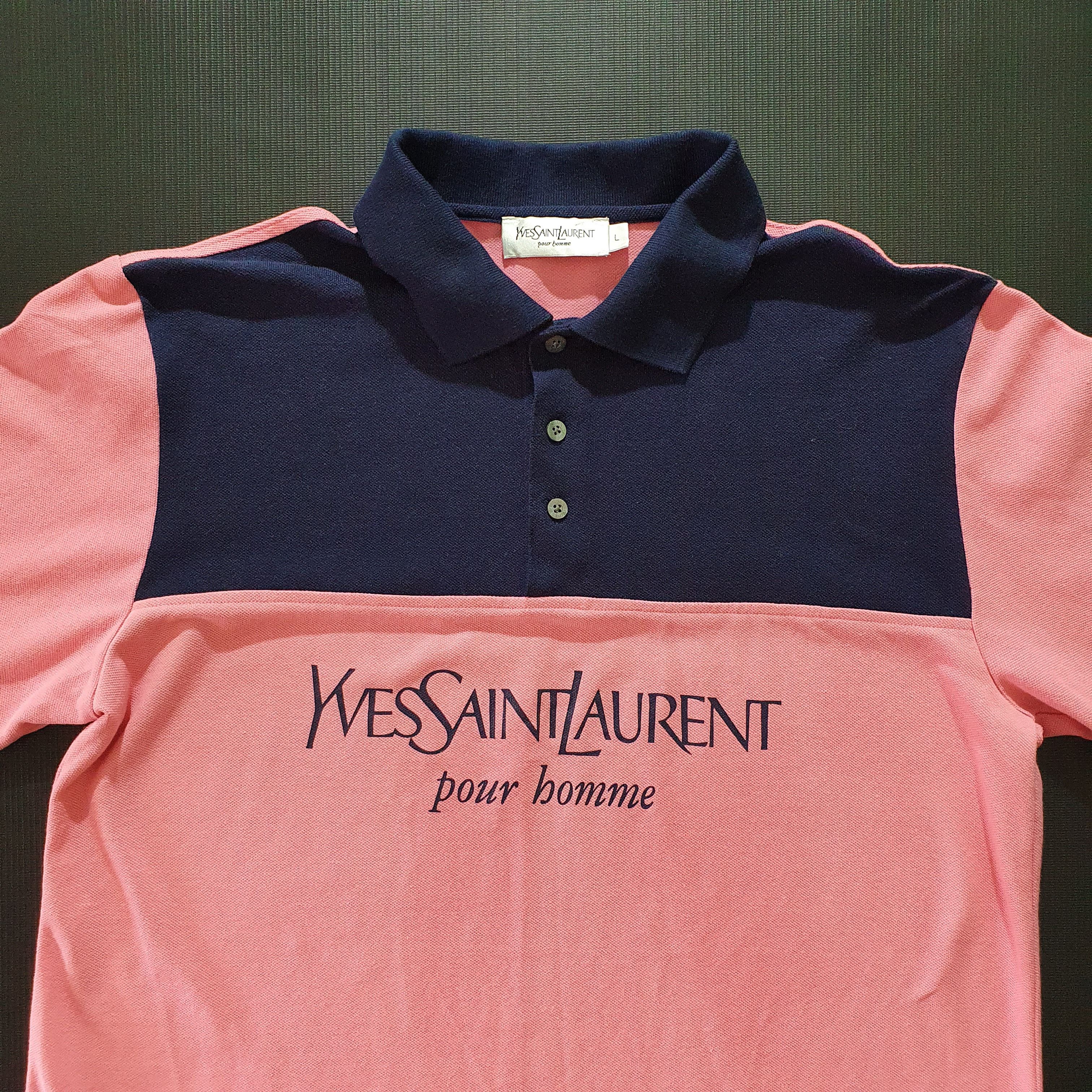 Yves Saint Laurent Vintage Yves Saint Laurent Pour Homme YSL Polo Tee Shirt Size US L / EU 52-54 / 3 - 4 Thumbnail