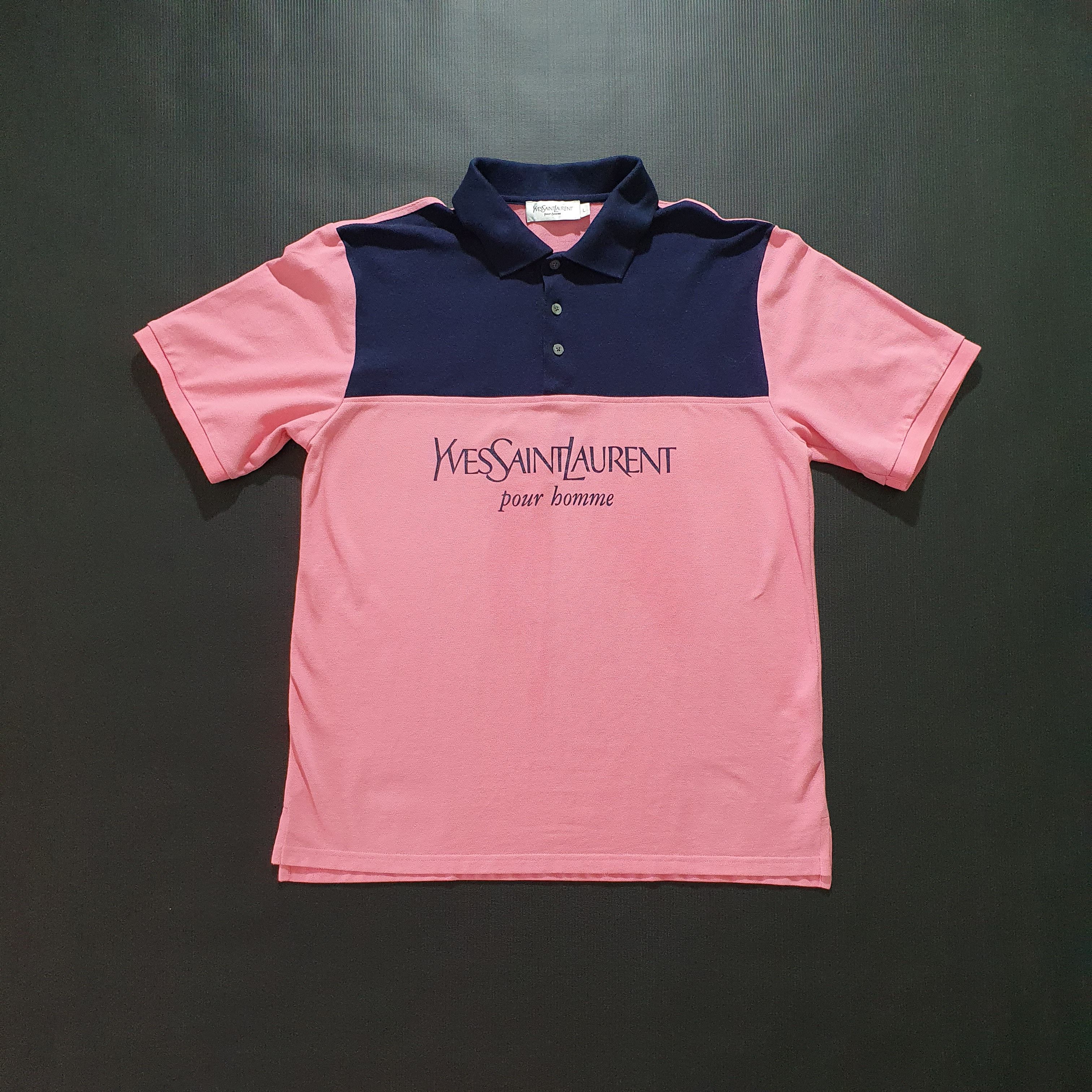 Yves Saint Laurent Vintage Yves Saint Laurent Pour Homme YSL Polo Tee Shirt Size US L / EU 52-54 / 3 - 2 Thumbnail