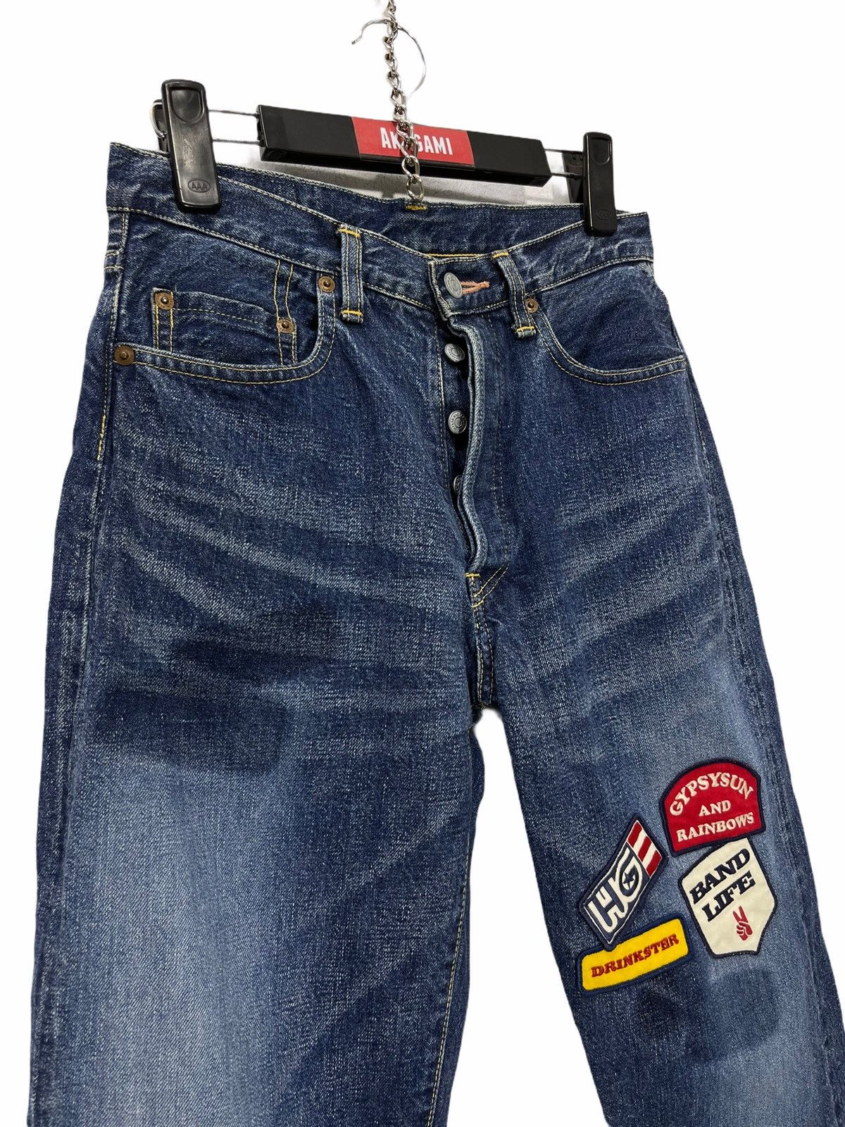Hysteric Glamour 🎶Rare Vtg 90s Hysteric Groupie Denim Patches Straight 3🟦0 Size US 27 - 2 Thumbnail