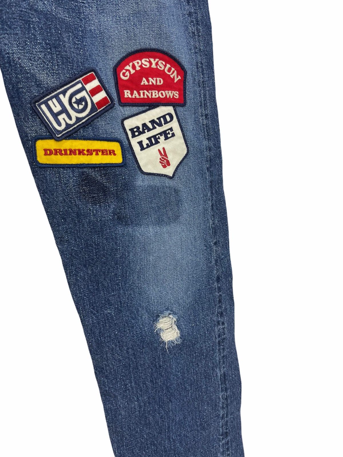 Hysteric Glamour 🎶Rare Vtg 90s Hysteric Groupie Denim Patches Straight 3🟦0 Size US 27 - 3 Thumbnail