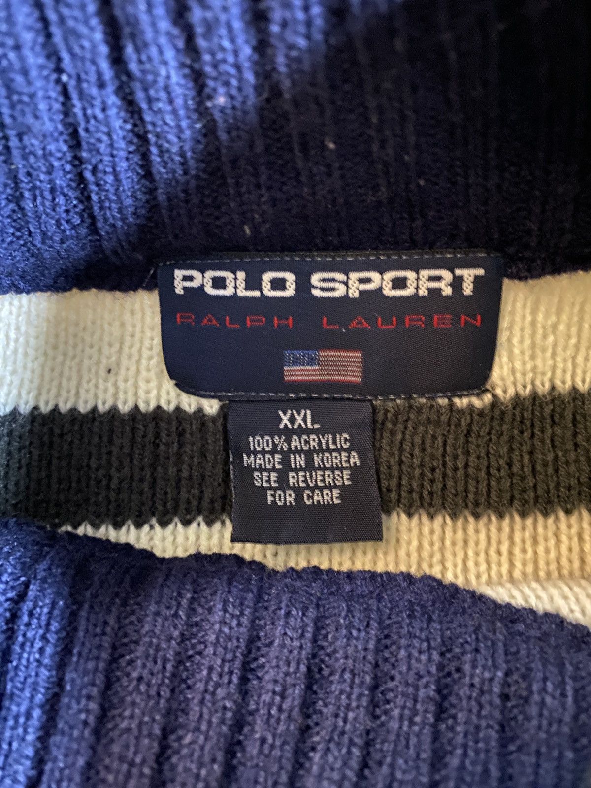 Polo Ralph Lauren Vintage 90’s Polo Ralph Lauren Sport Stripe Ribbed Sweater Size US XXL / EU 58 / 5 - 9 Thumbnail