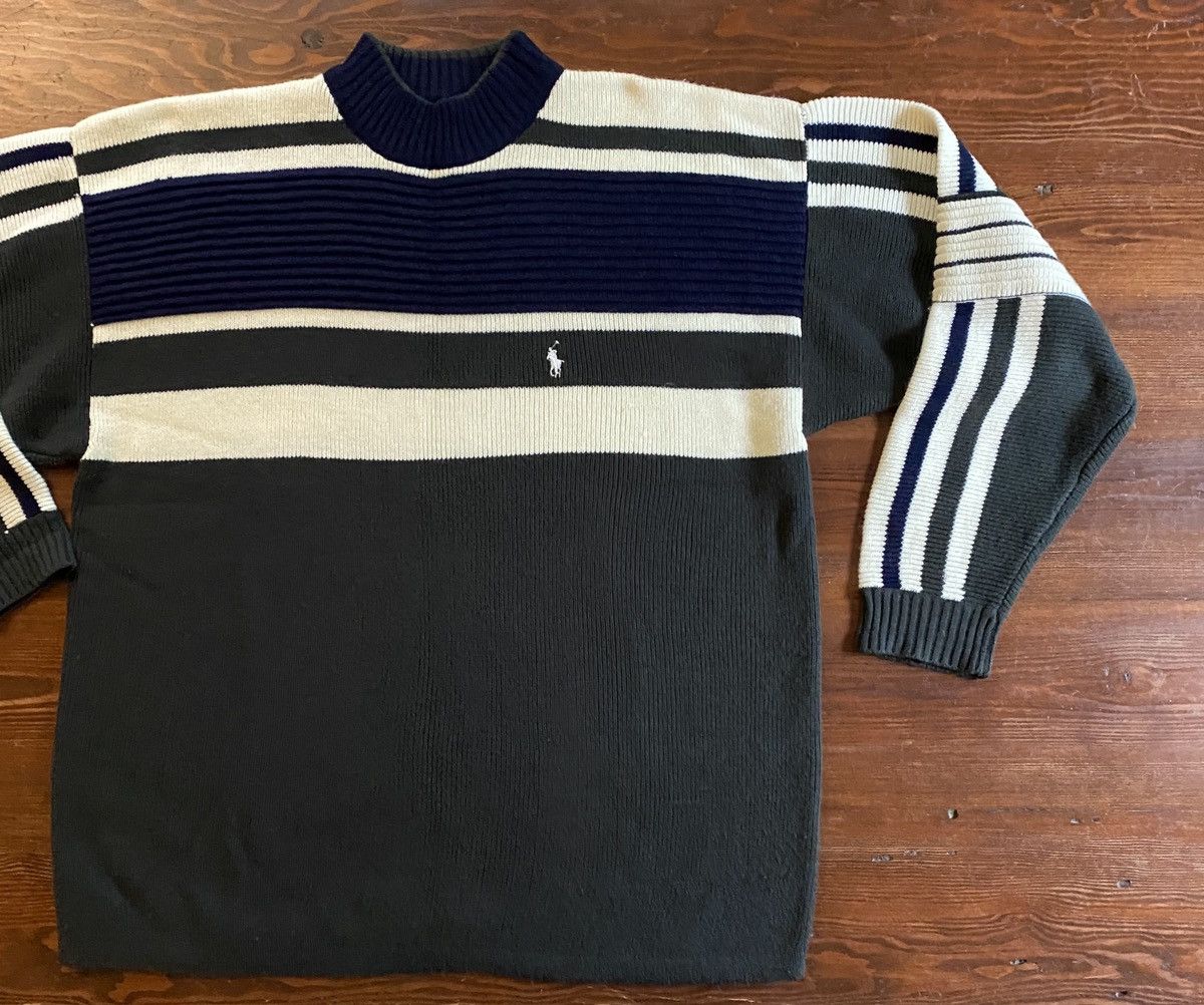 Polo Ralph Lauren Vintage 90’s Polo Ralph Lauren Sport Stripe Ribbed Sweater Size US XXL / EU 58 / 5 - 1 Thumbnail