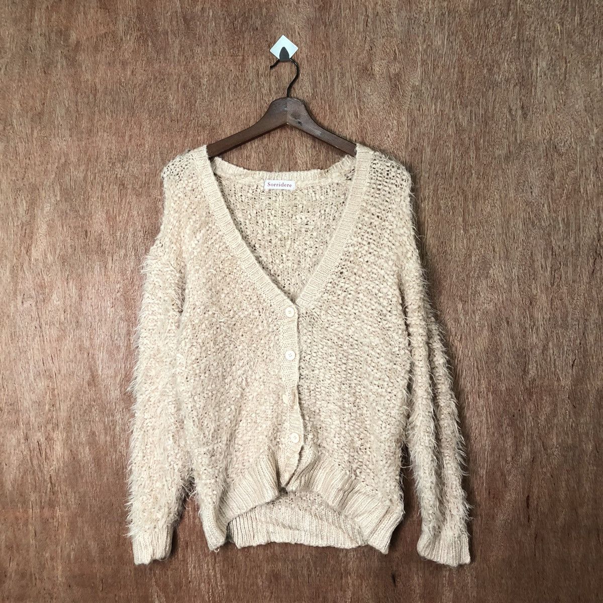 image of Dl Sorridere Pink Shag Shaggy Fur Mohair Cardigan Knit 6471, Men's (Size Medium)