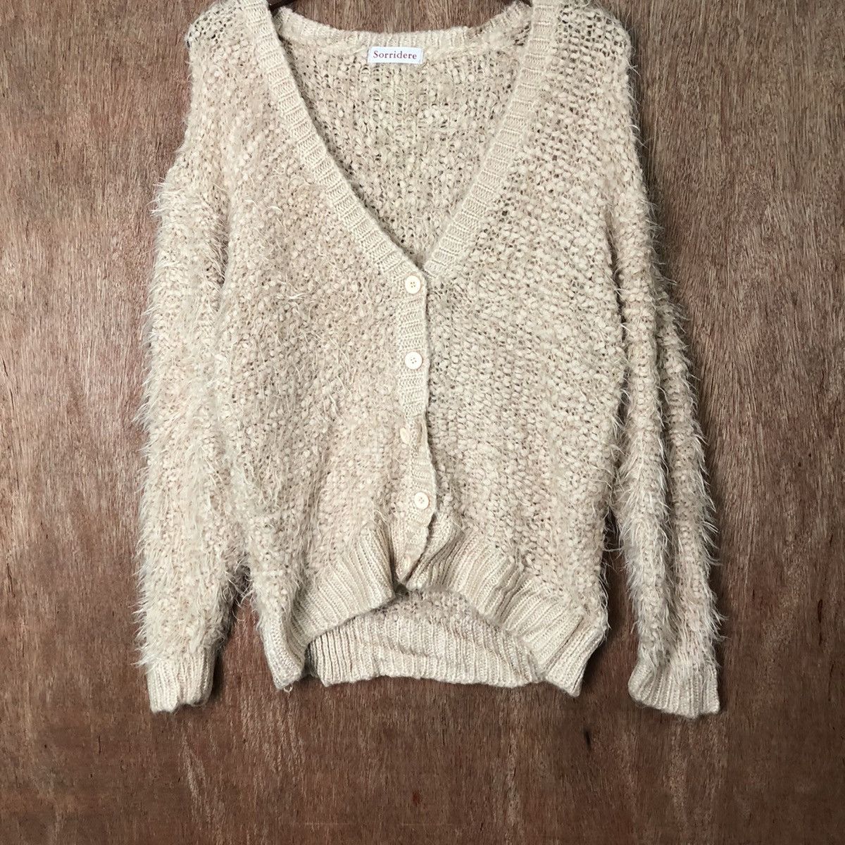 Homespun Knitwear DL Sorridere Pink Shag Shaggy Fur Mohair Cardigan knit #6471 Size US M / EU 48-50 / 2 - 3 Thumbnail