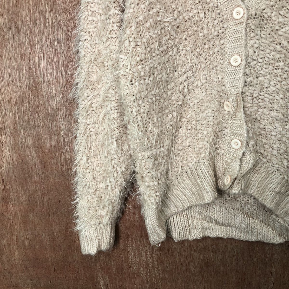 Homespun Knitwear DL Sorridere Pink Shag Shaggy Fur Mohair Cardigan knit #6471 Size US M / EU 48-50 / 2 - 4 Thumbnail