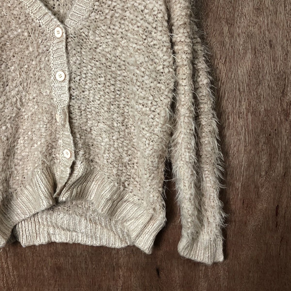 Homespun Knitwear DL Sorridere Pink Shag Shaggy Fur Mohair Cardigan knit #6471 Size US M / EU 48-50 / 2 - 5 Thumbnail