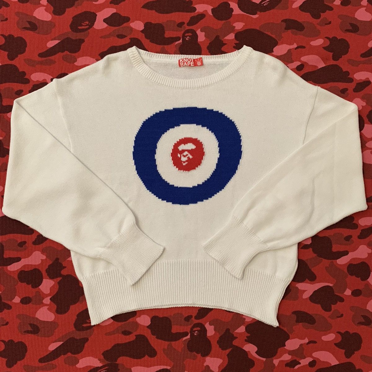 Bape 1998 BAPE x KNOT “Ape Face Bullseye” Knitted Sweater Size US L / EU 52-54 / 3 - 1 Thumbnail