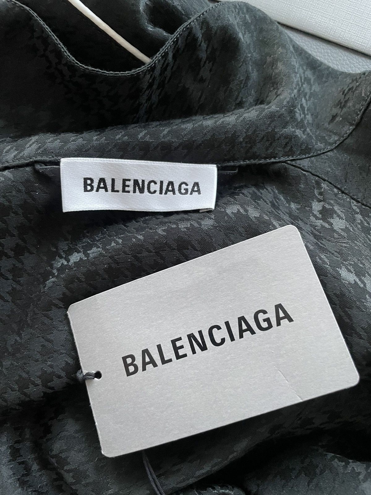 Balenciaga $2k Runway NEW Houndstooth Jacquard Windbreaker Logo Jacket Size US L / EU 52-54 / 3 - 22 Thumbnail