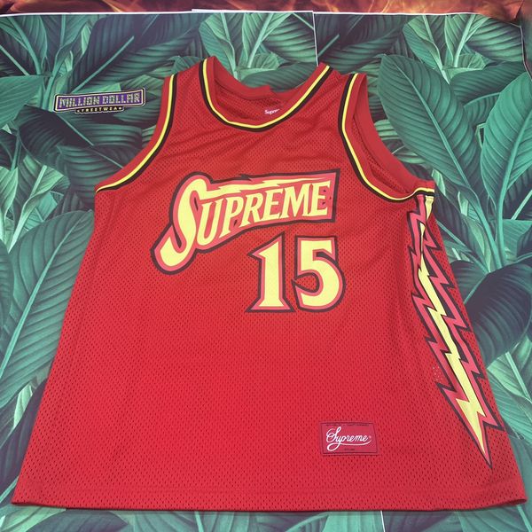 Supreme Bolt basketball jersey | Grailed