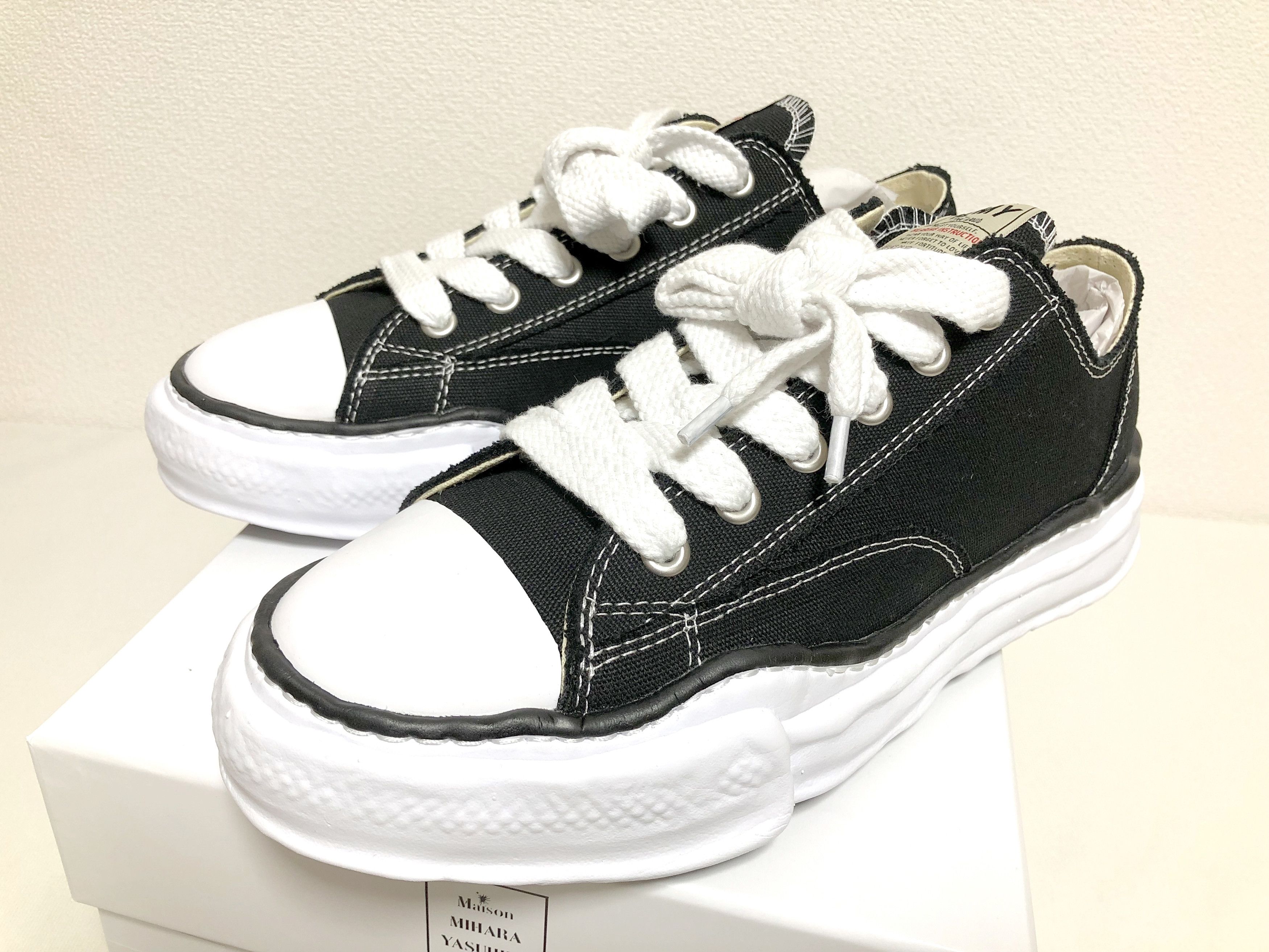 Maison MIHARA YASUHIRO MIHARA YASUHIRO PETERSON OG Sole Canvas Low-top black 43 Size US 10 / EU 43 - 1 Thumbnail