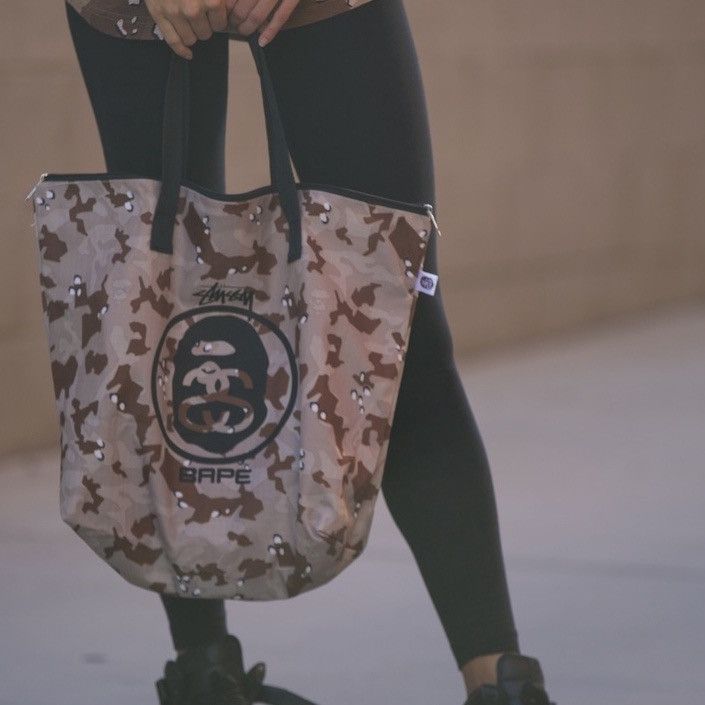 A Bathing Ape X Stussy Desert Camo Magazine Bag