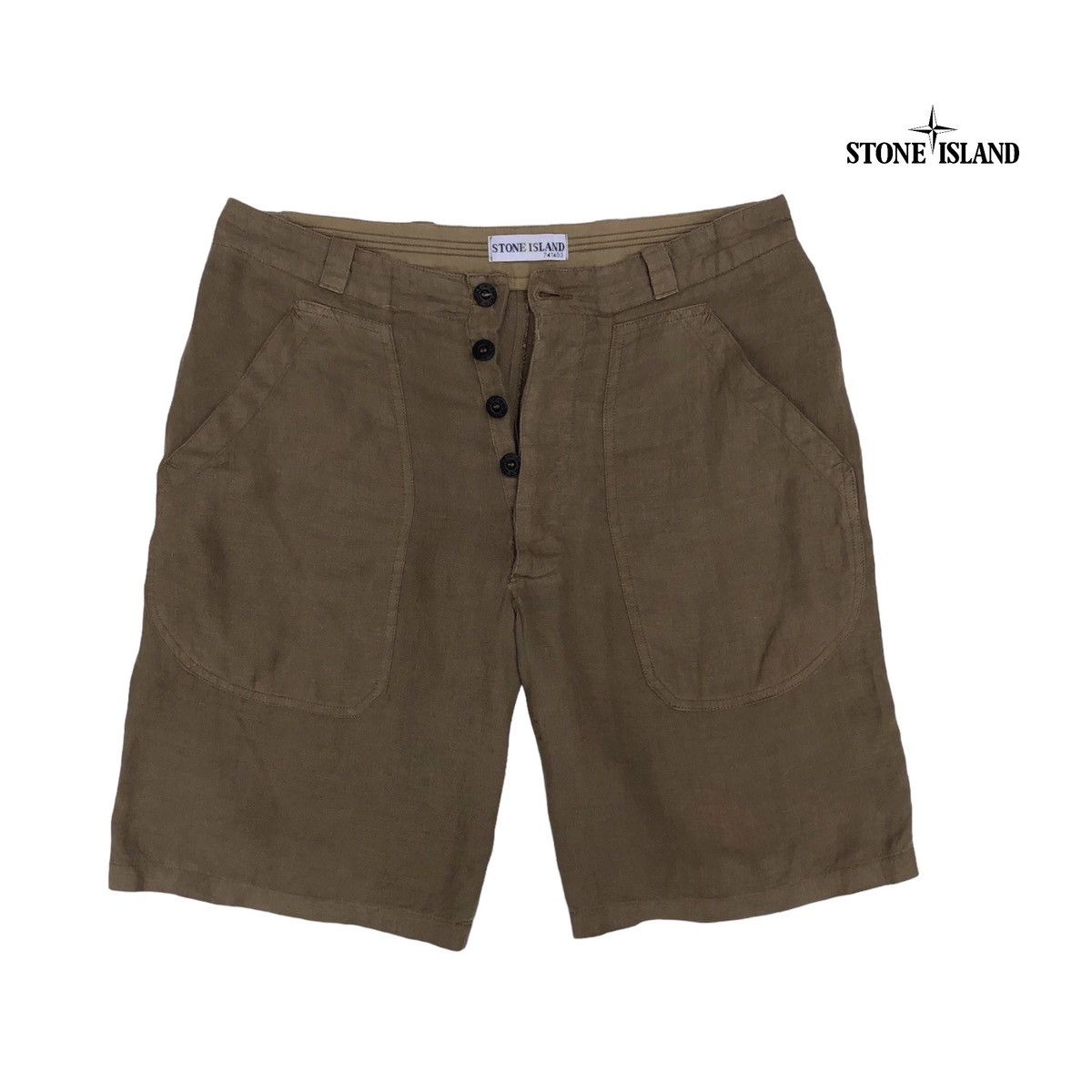 Stone Island 🔥SS 2002 Stone Island Linen Short Pant Size US 31 - 1 Thumbnail