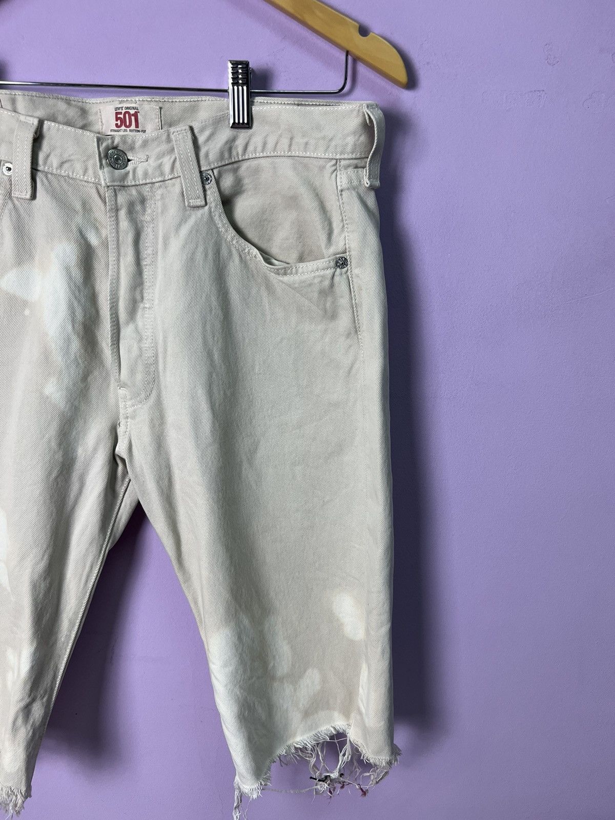 Levi's 🔥Distressed Levis 501 Cropped Denim Size US 34 / EU 50 - 6 Thumbnail
