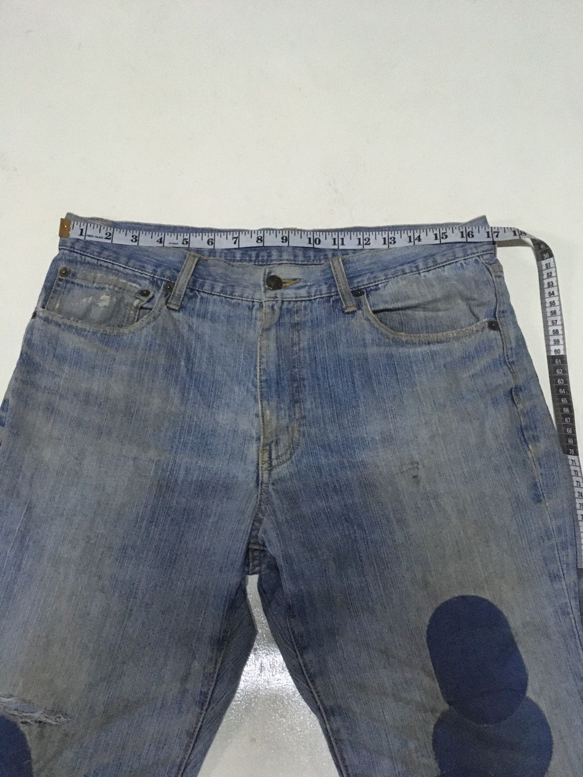 Japanese Brand × Vintage Vintage guaranteed distressed jeans Japan Size US 34 / EU 50 - 4 Thumbnail