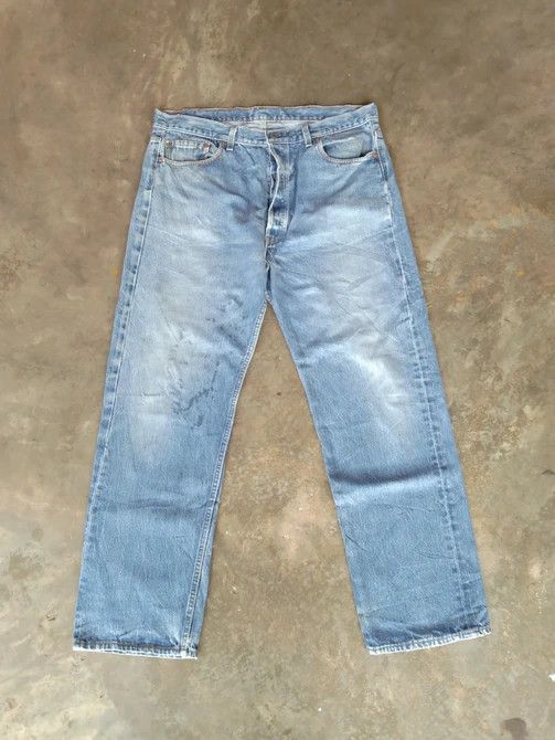 image of Levis x Vintage 90's Vintage Levi's 501 Made In Usa Distressed Jeans 38X30 in Blue, Men's