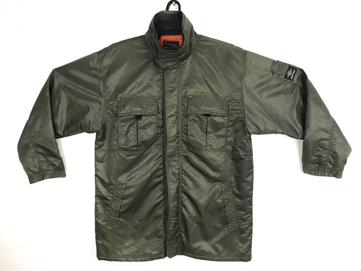 Japanese Brand Forecast Bomber Jacket Military Style Quilted Padded Size US XL / EU 56 / 4 - 1 Thumbnail