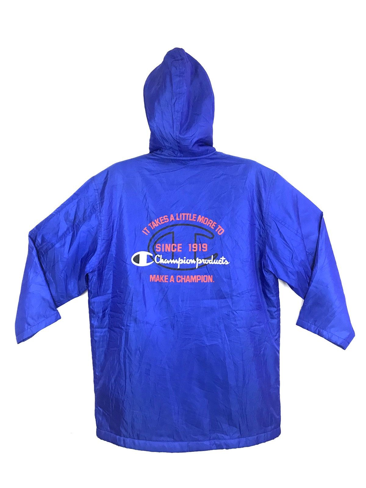 image of Champion Parka Sherpa Jacket Winter Snow Wear Hoodie in Blue, Men's (Size Large)