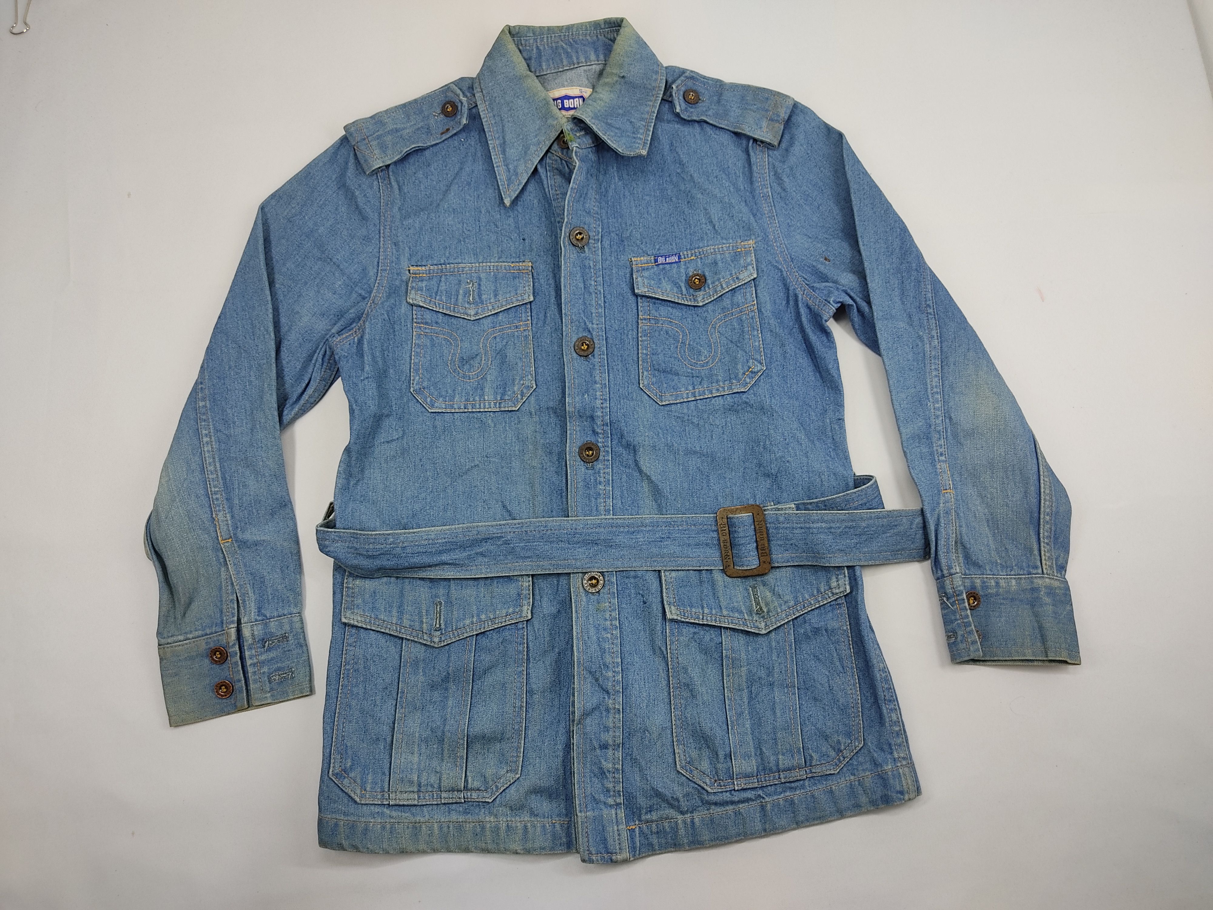 Other Rare Vintage 80s 90s Big Born Parka Denim Jacket Western Size US S / EU 44-46 / 1 - 1 Thumbnail