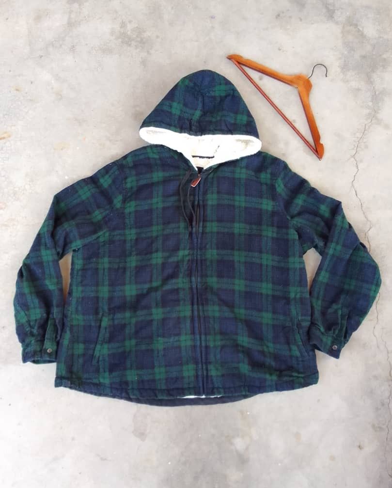 image of L L Bean x Vintage L.l. Bean Sherpa Nova Check Hoodie in Mix, Men's (Size 2XL)