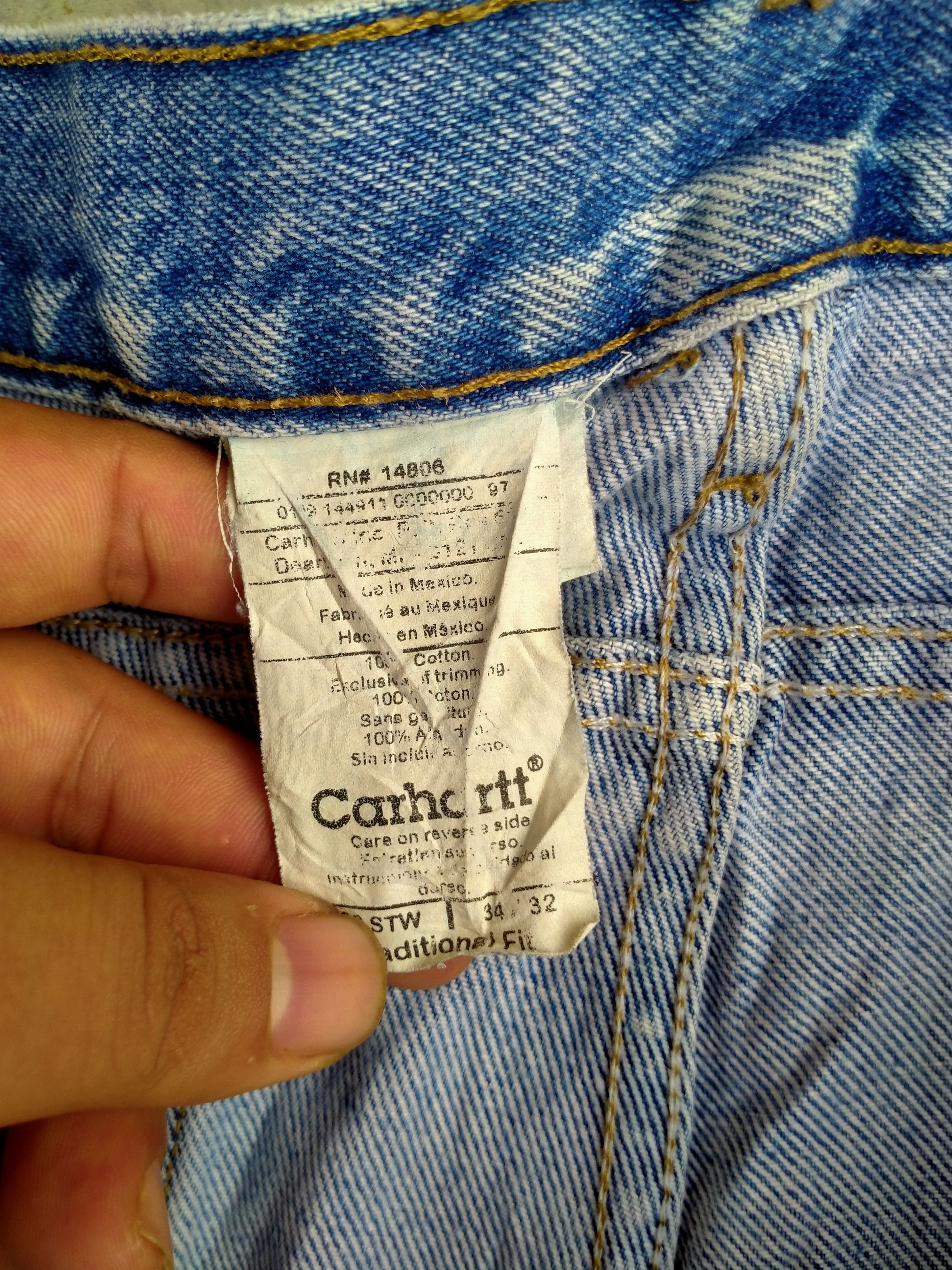 Carhartt × Vintage CARHARTT STRAIGHT CUT DENIM Size US 34 / EU 50 - 6 Thumbnail