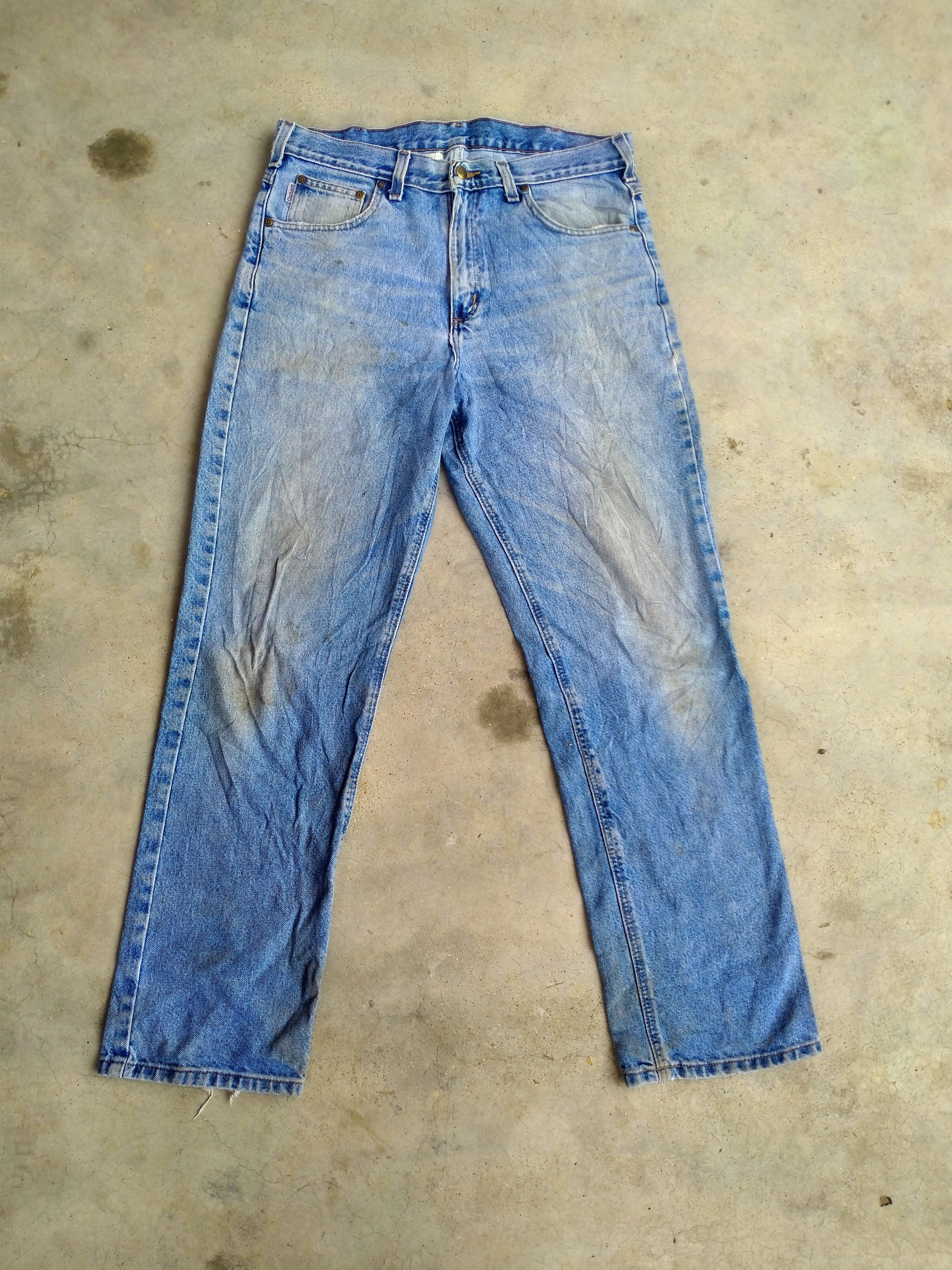 Carhartt × Vintage CARHARTT STRAIGHT CUT DENIM Size US 34 / EU 50 - 1 Thumbnail