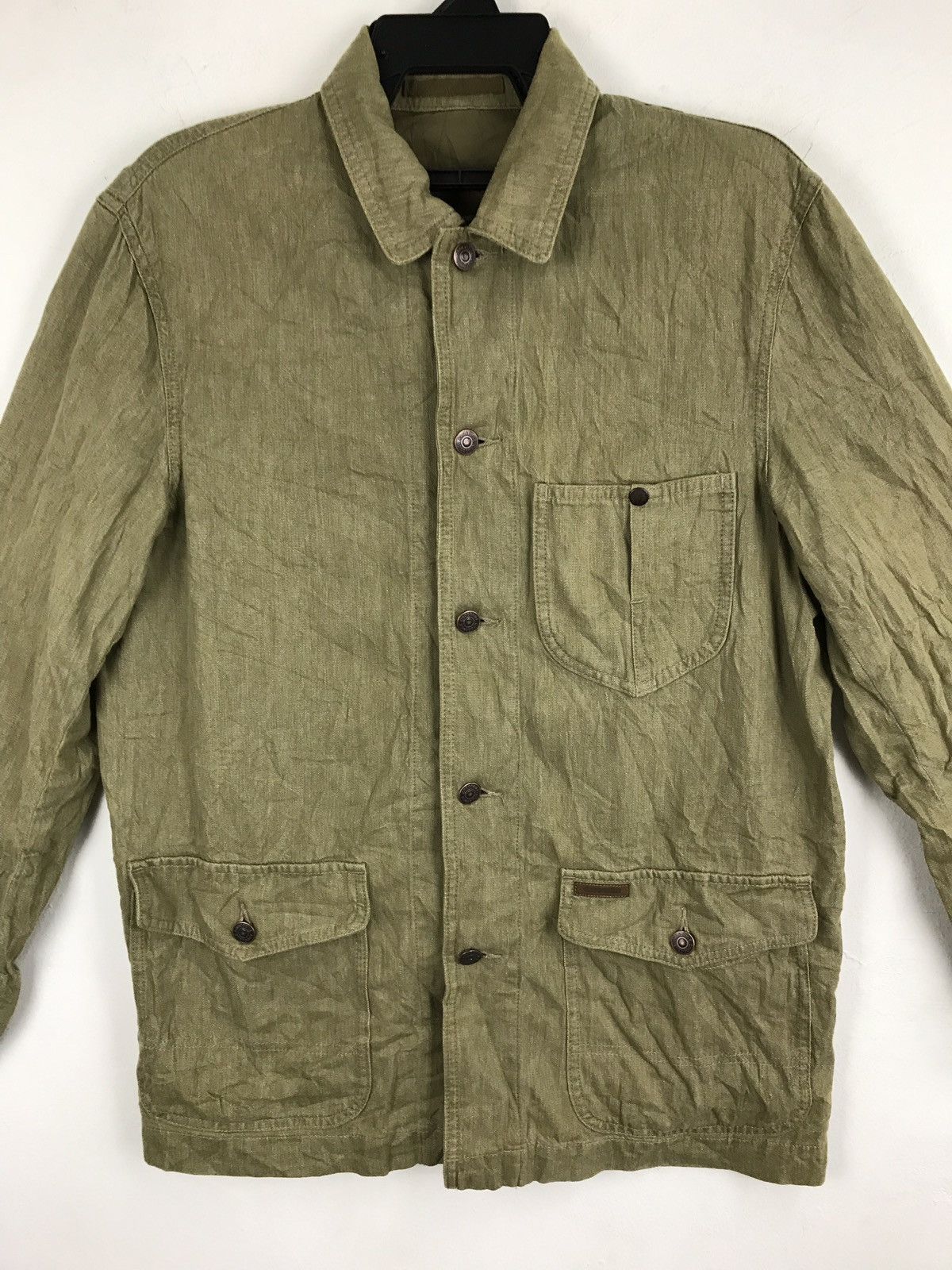 Japanese Brand Vintage Crocodile Denim Classic Work Wear Jacket Button Size US L / EU 52-54 / 3 - 2 Thumbnail