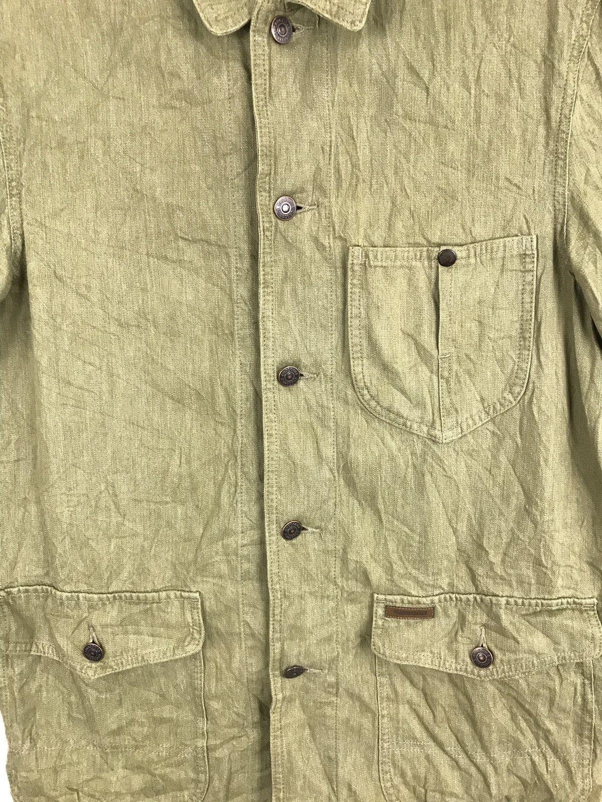 Japanese Brand Vintage Crocodile Denim Classic Work Wear Jacket Button Size US L / EU 52-54 / 3 - 5 Thumbnail