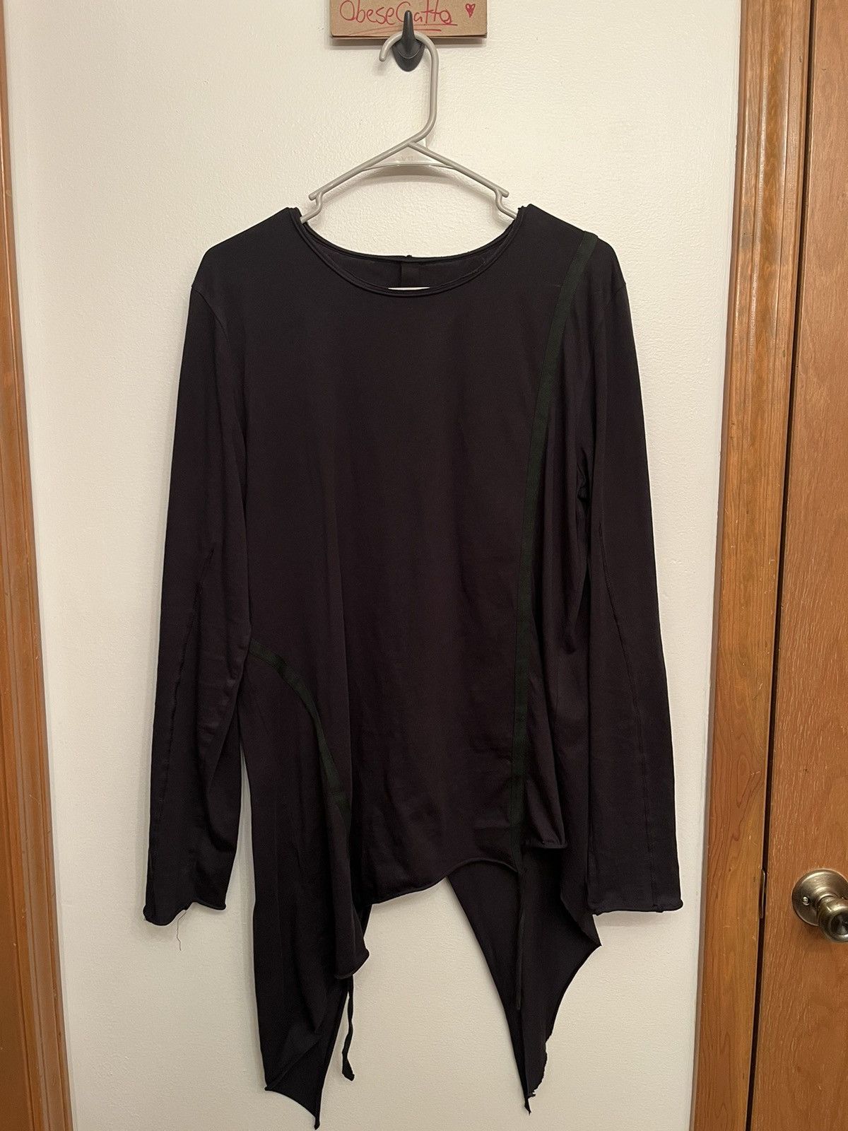image of First Aid To The Injured Long Sleeve Fold Over Shirt in Black, Men's (Size Medium)
