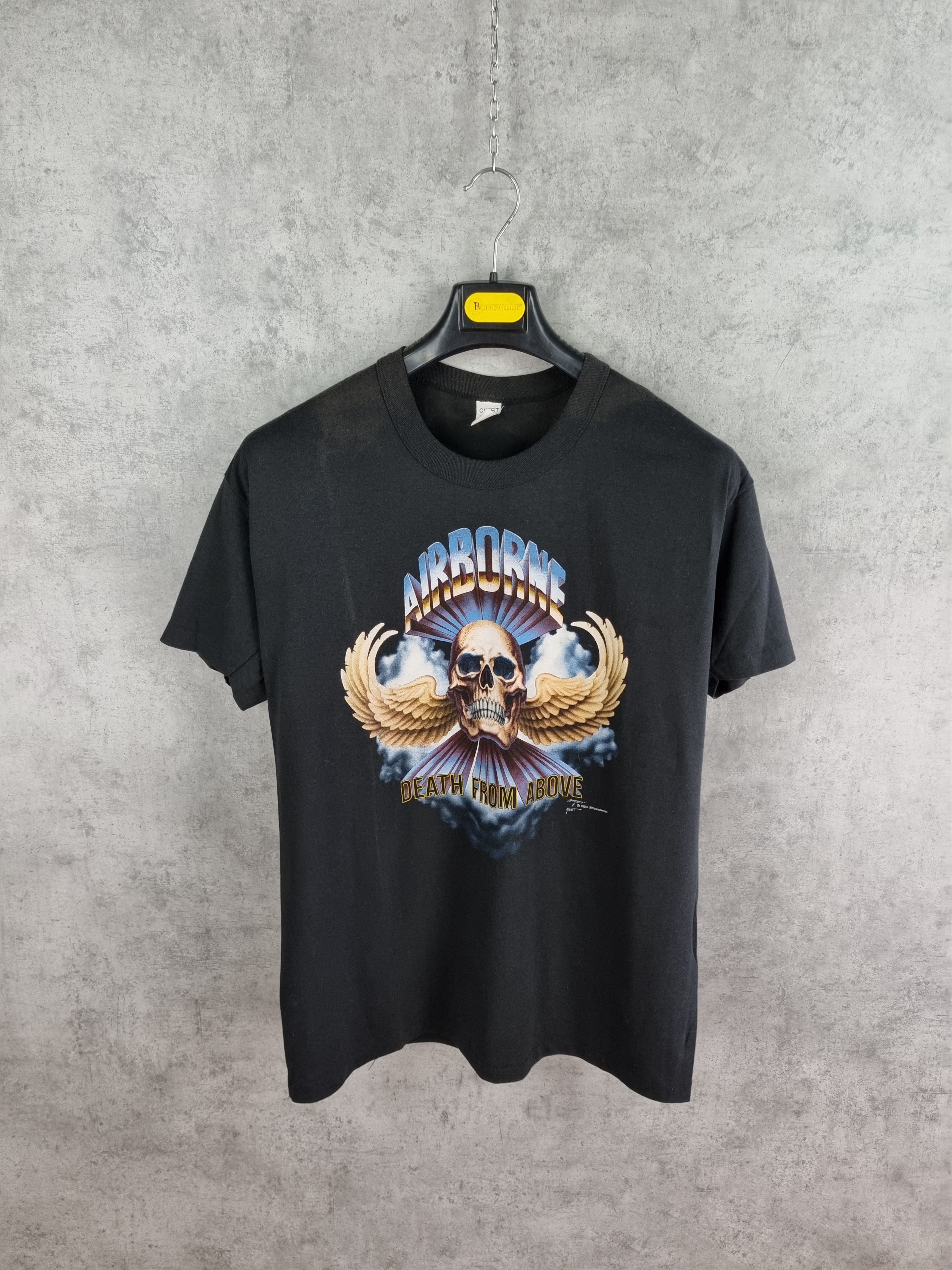 Harley Davidson × Vintage Single stitch 1990 AIRBORNE Death from Above Tee Shirt Size US L / EU 52-54 / 3 - 3 Thumbnail