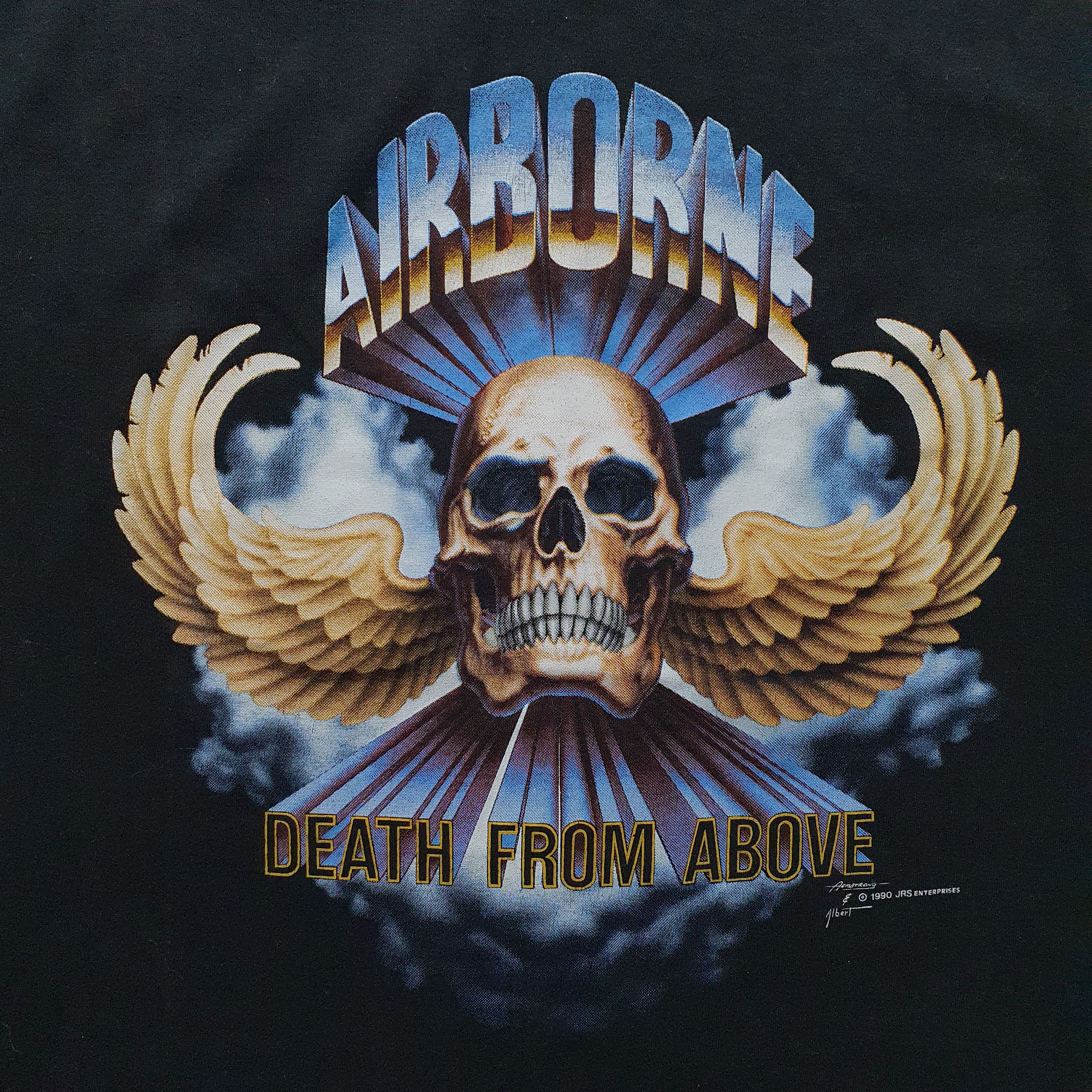Harley Davidson × Vintage Single stitch 1990 AIRBORNE Death from Above Tee Shirt Size US L / EU 52-54 / 3 - 6 Thumbnail
