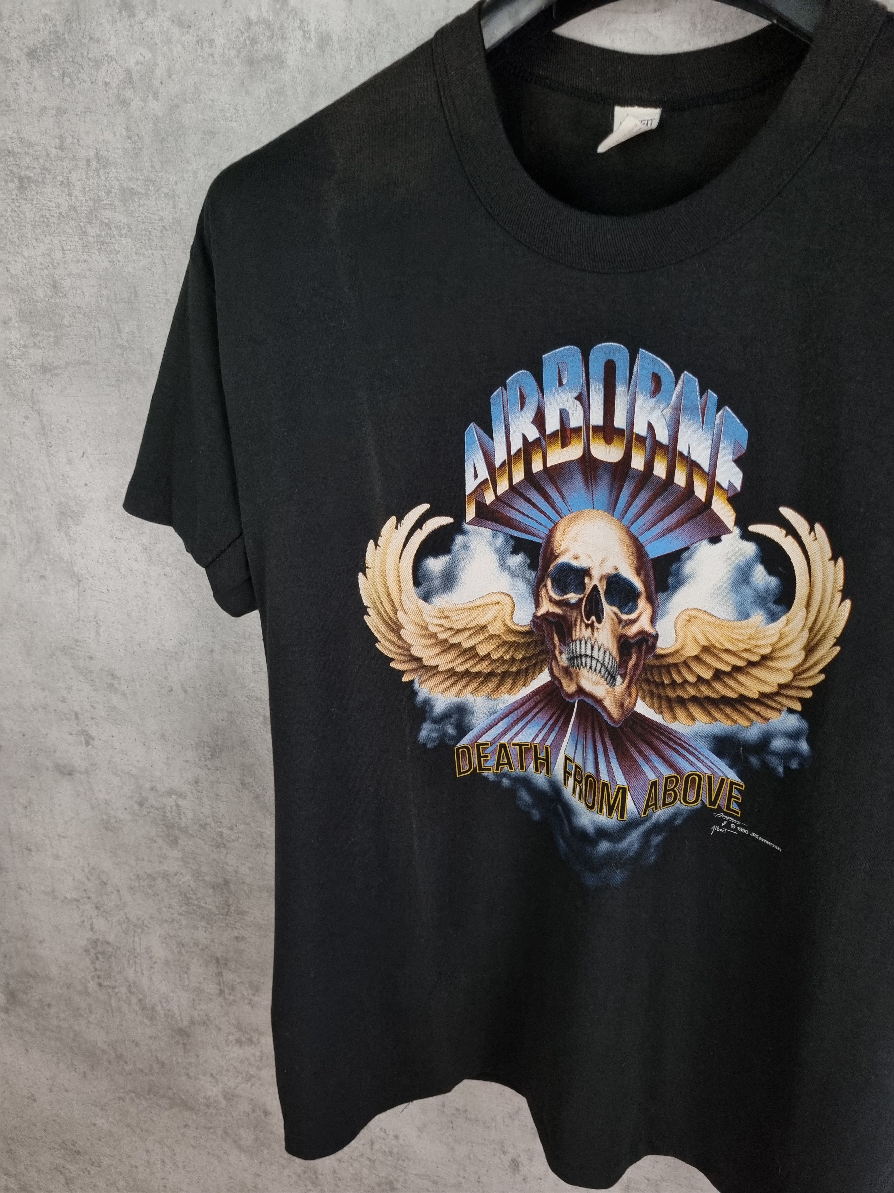 Harley Davidson × Vintage Single stitch 1990 AIRBORNE Death from Above Tee Shirt Size US L / EU 52-54 / 3 - 5 Thumbnail