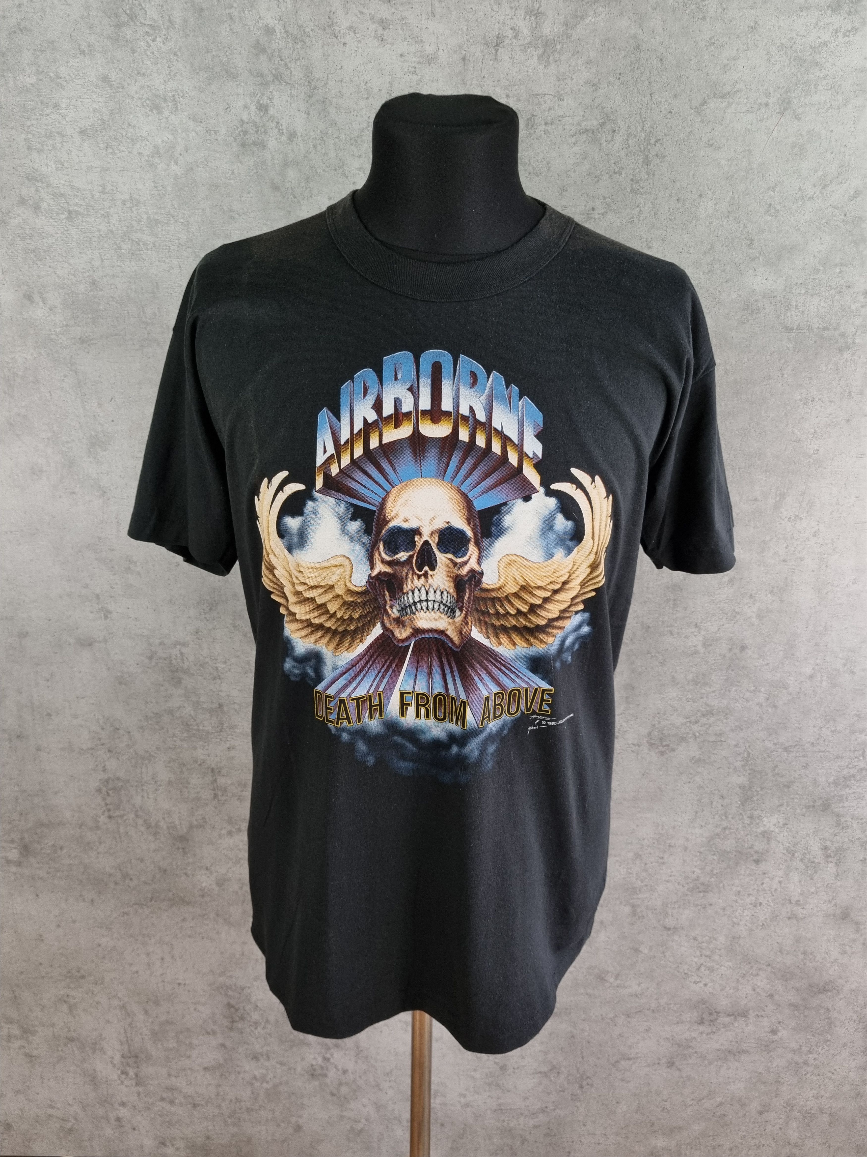Harley Davidson × Vintage Single stitch 1990 AIRBORNE Death from Above Tee Shirt Size US L / EU 52-54 / 3 - 2 Thumbnail