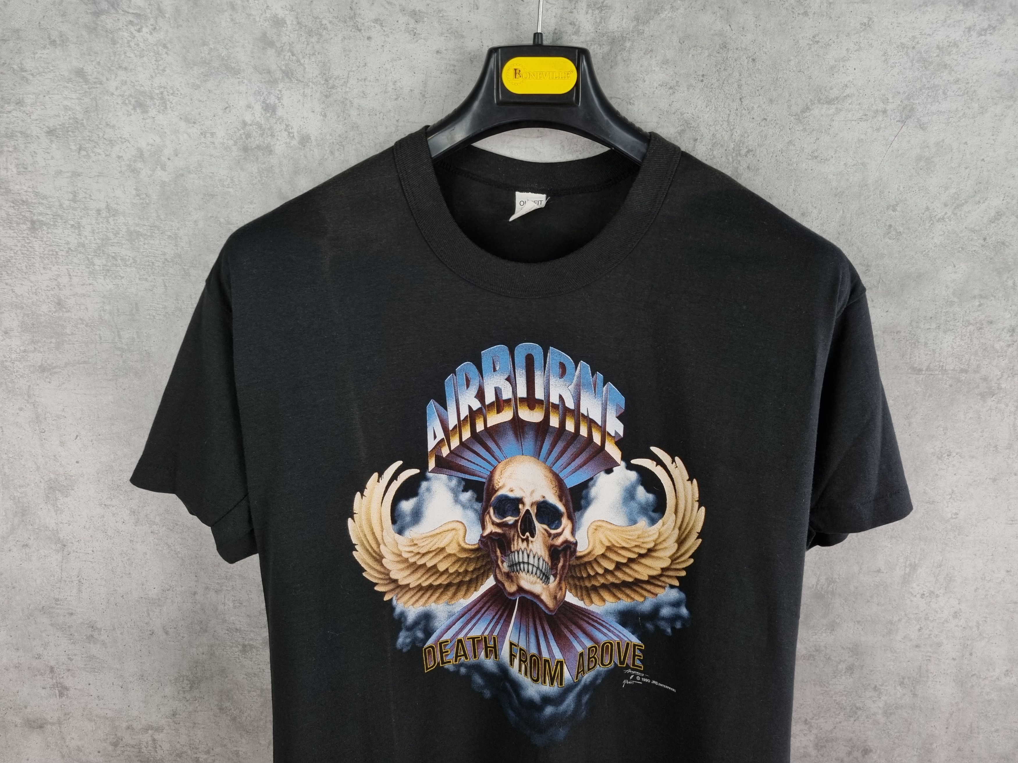 Harley Davidson × Vintage Single stitch 1990 AIRBORNE Death from Above Tee Shirt Size US L / EU 52-54 / 3 - 4 Thumbnail