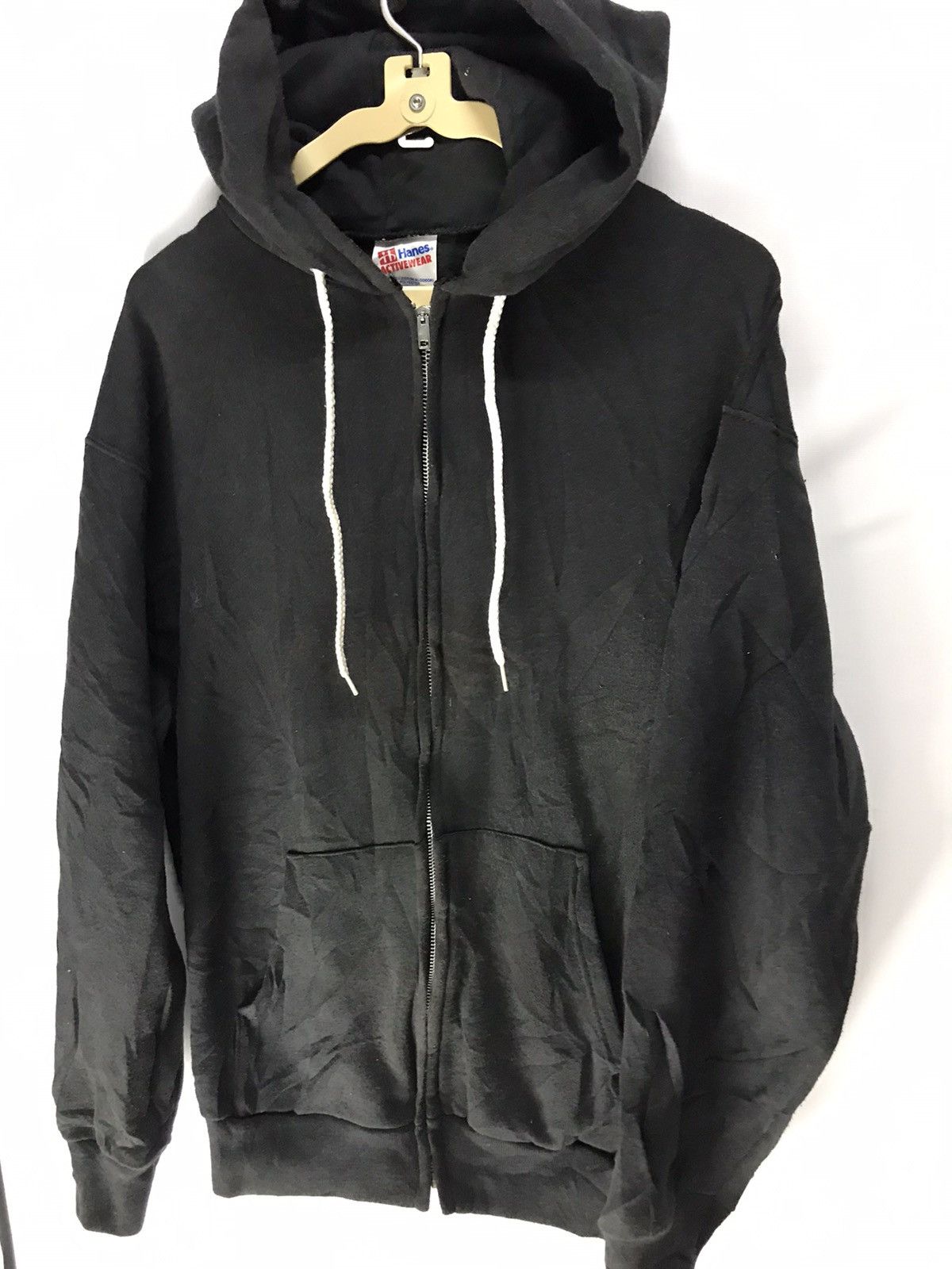 Hanes × Vintage Vintage plain hoodie zipper by hanes Size US L / EU 52-54 / 3 - 3 Thumbnail