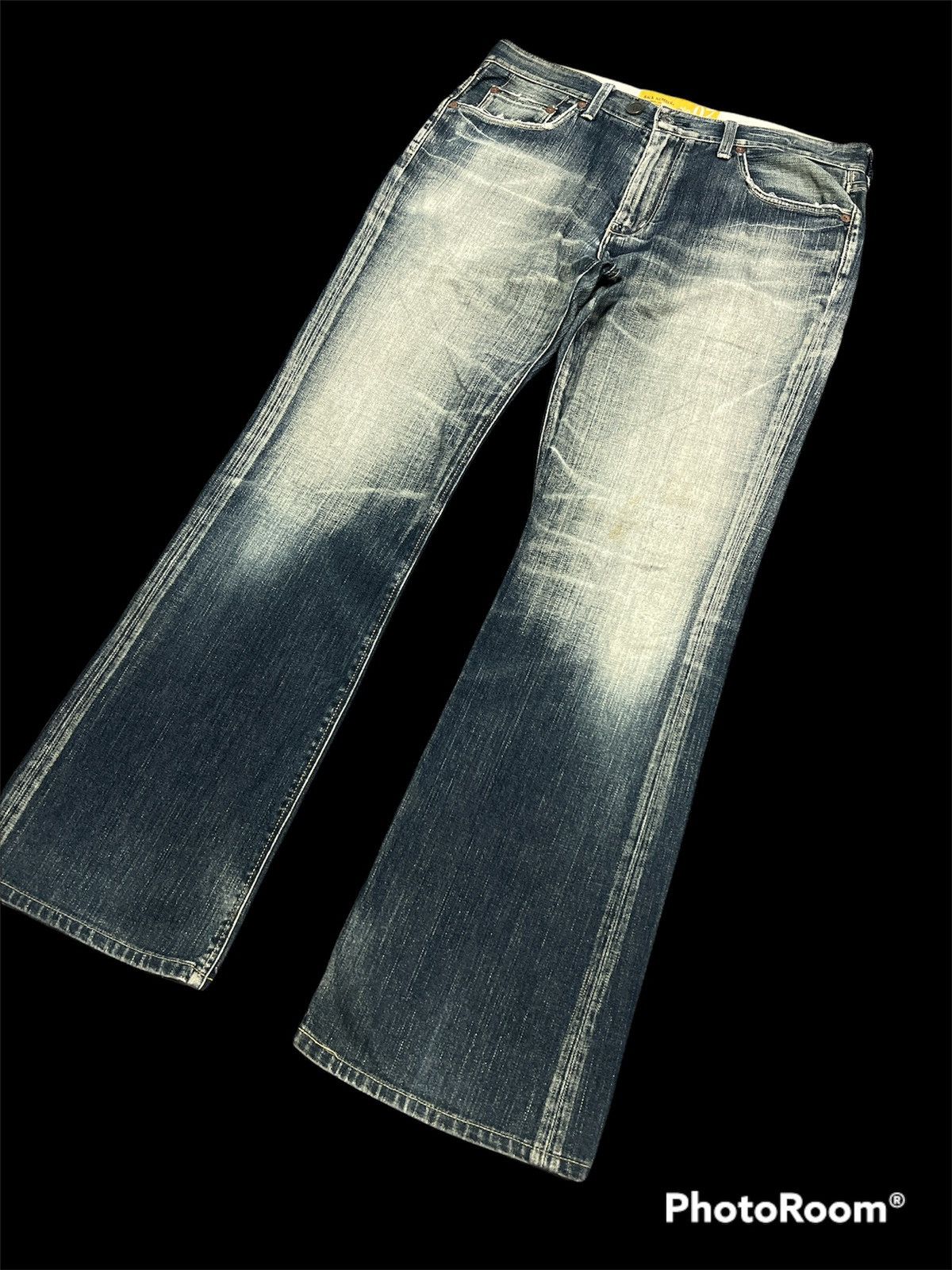 Japanese Brand Back Number 07 Distressed Denim Flare Size US 35 - 4 Thumbnail