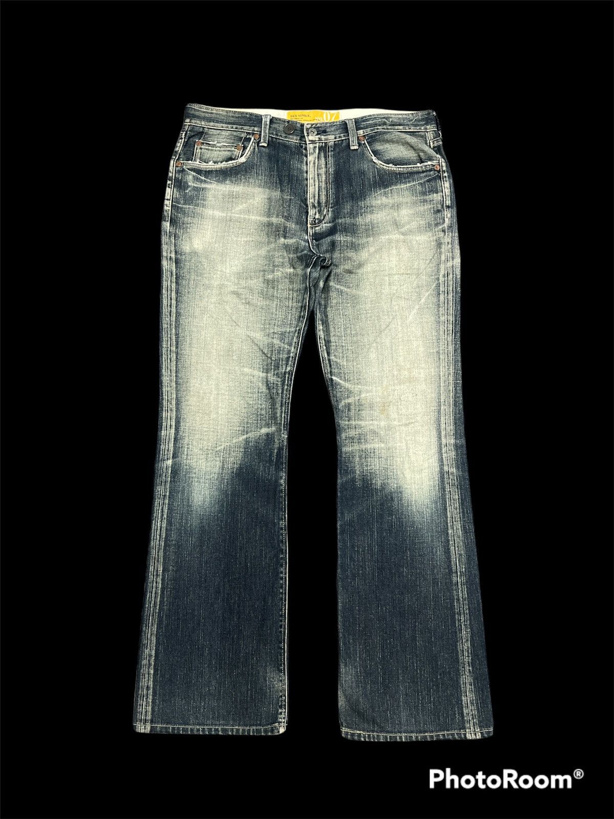 Japanese Brand Back Number 07 Distressed Denim Flare Size US 35 - 1 Thumbnail