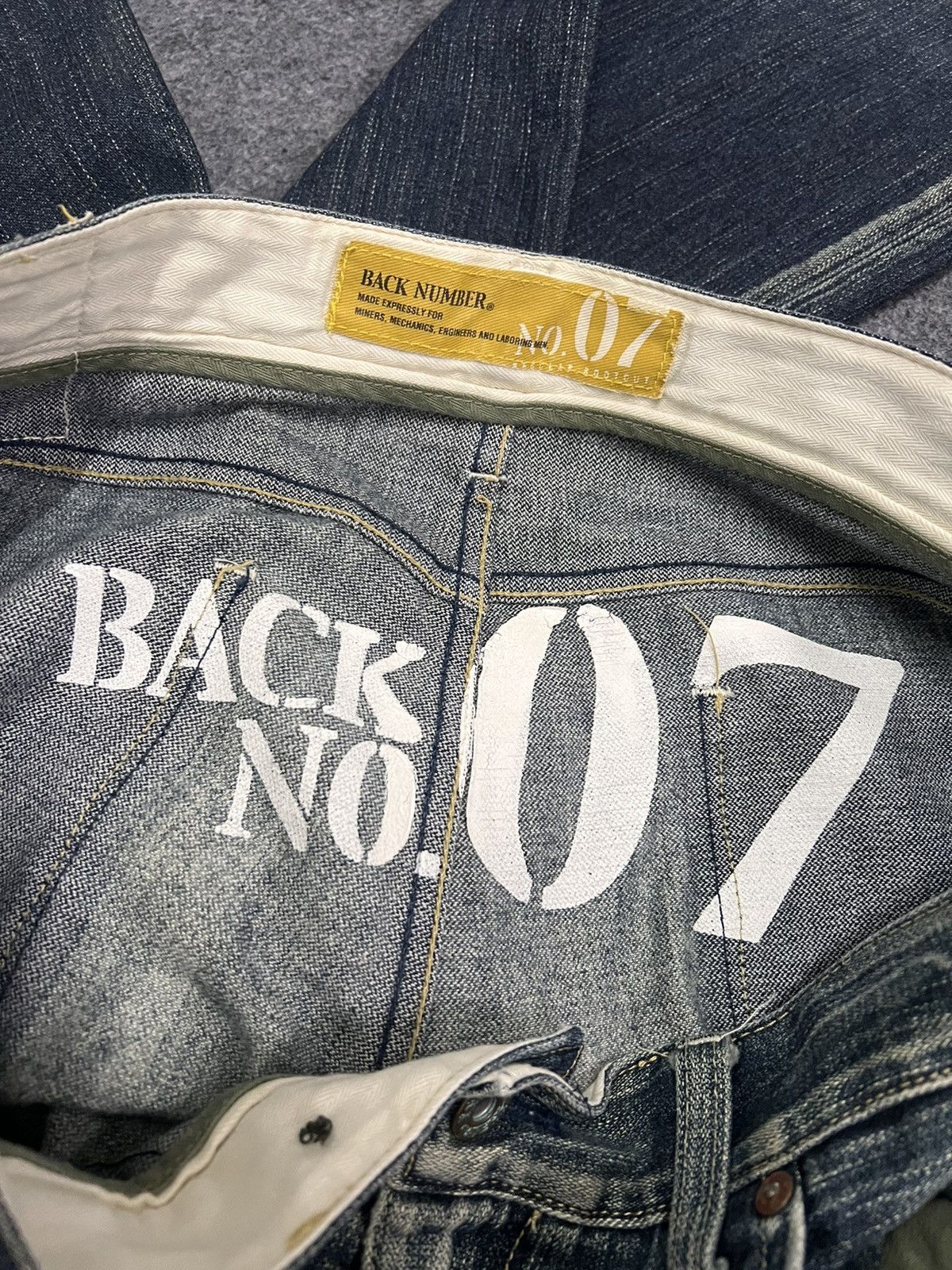 Japanese Brand Back Number 07 Distressed Denim Flare Size US 35 - 6 Thumbnail