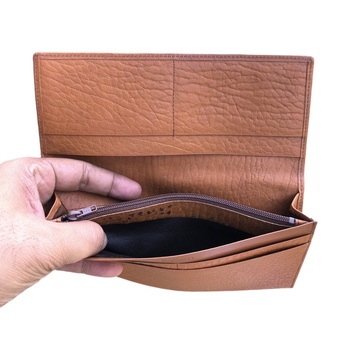 Burberry Authentic Vintage Burberrys Long Wallet Brown With Leather Size ONE SIZE - 17 Thumbnail