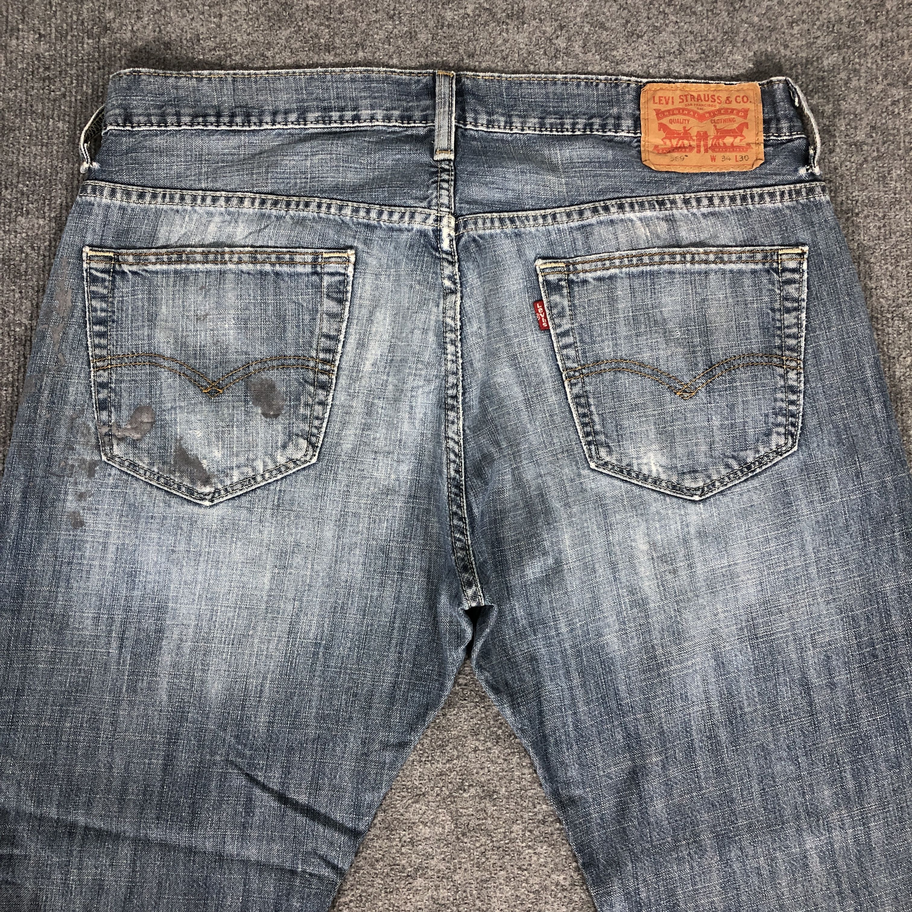 Levi's Vintage Y2k Levi's 569 Distress Faded Blue Denim Jean Size US 37 - 4 Thumbnail