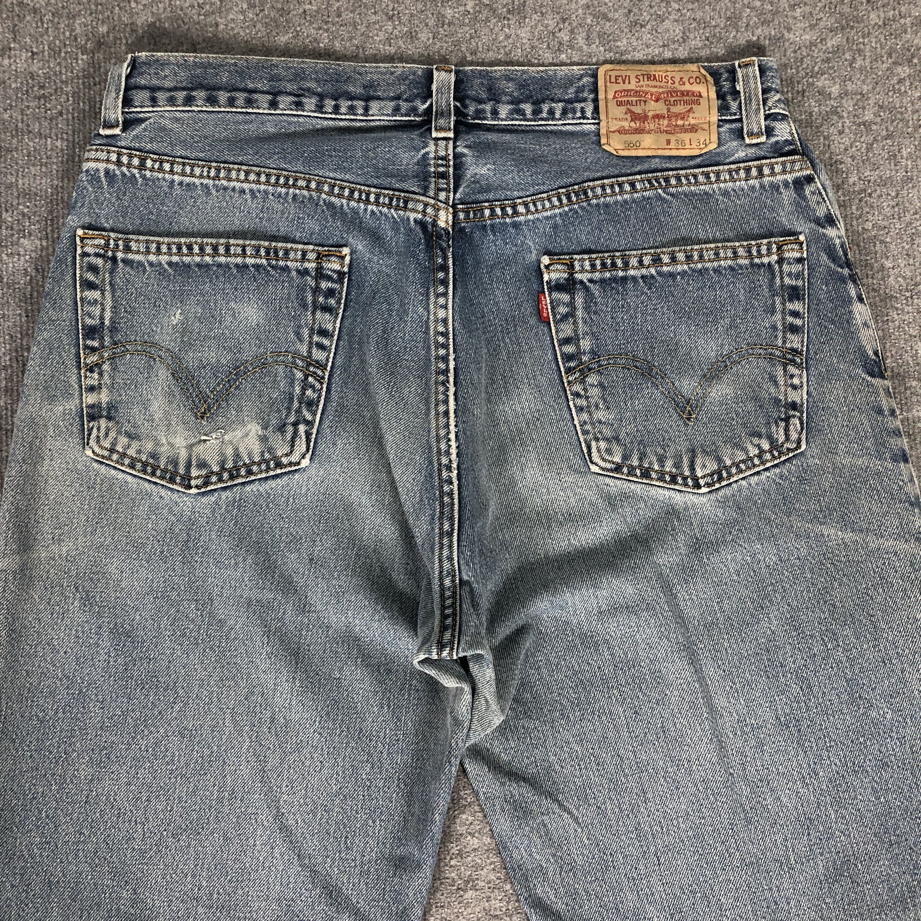Levi's Vintage Y2k Levi's 550 Distress Relaxed Fit Denim Jean Size US 36 / EU 52 - 4 Thumbnail