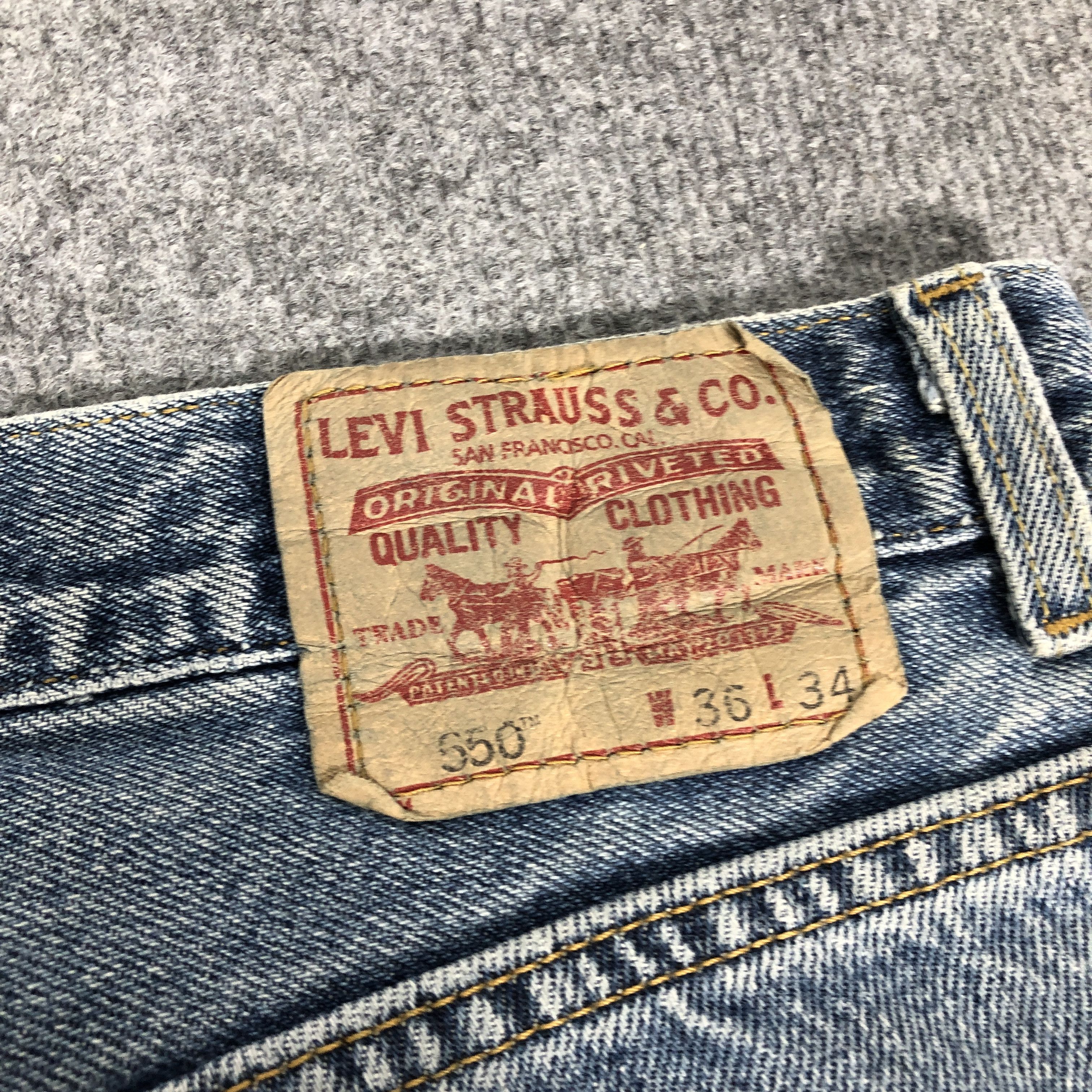 Levi's Vintage Y2k Levi's 550 Distress Relaxed Fit Denim Jean Size US 36 / EU 52 - 5 Thumbnail