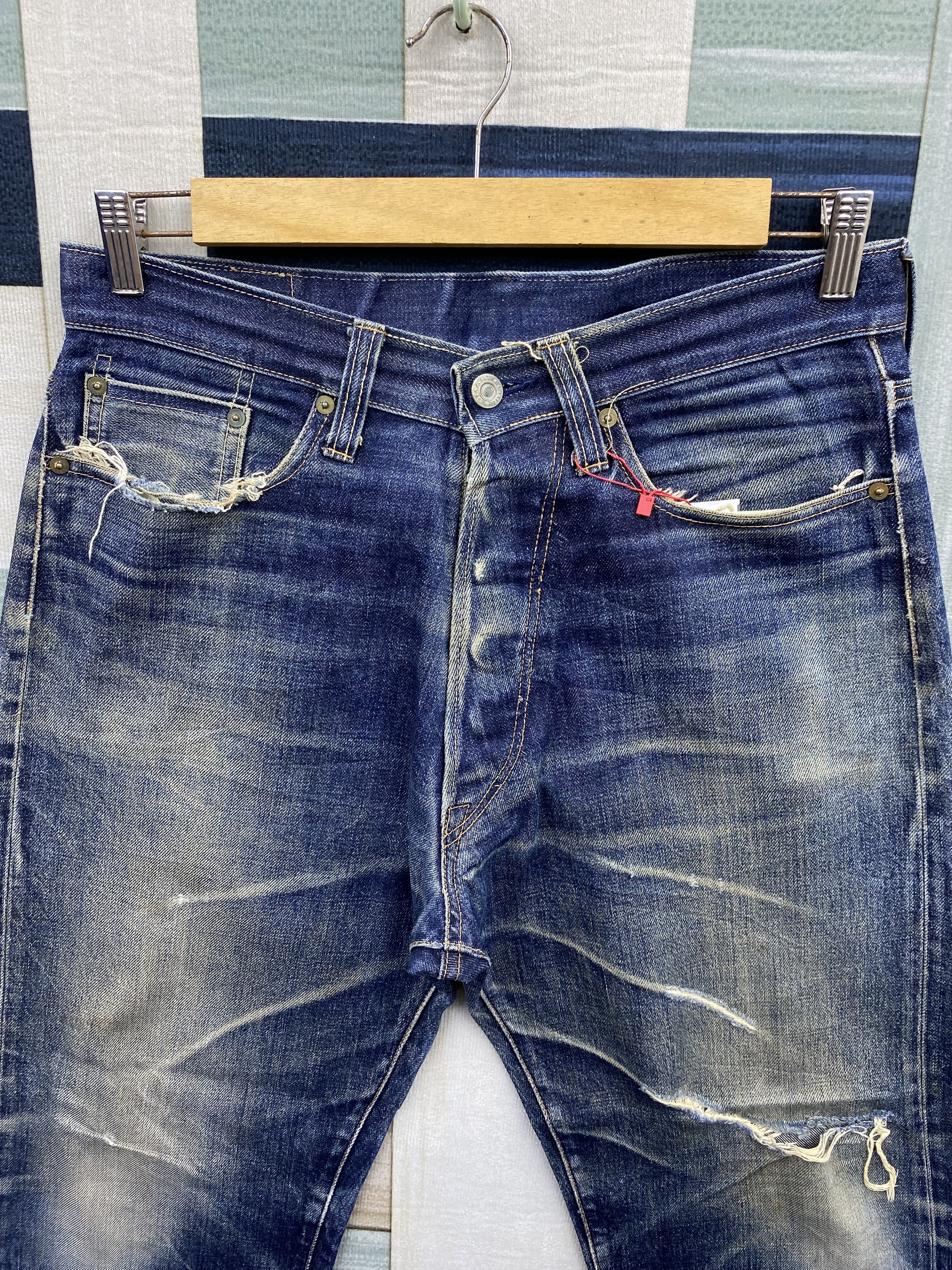 Japanese Brand Japanese Brand Phil Smart Distress Selvedge Denim Jean Size US 33 - 3 Thumbnail